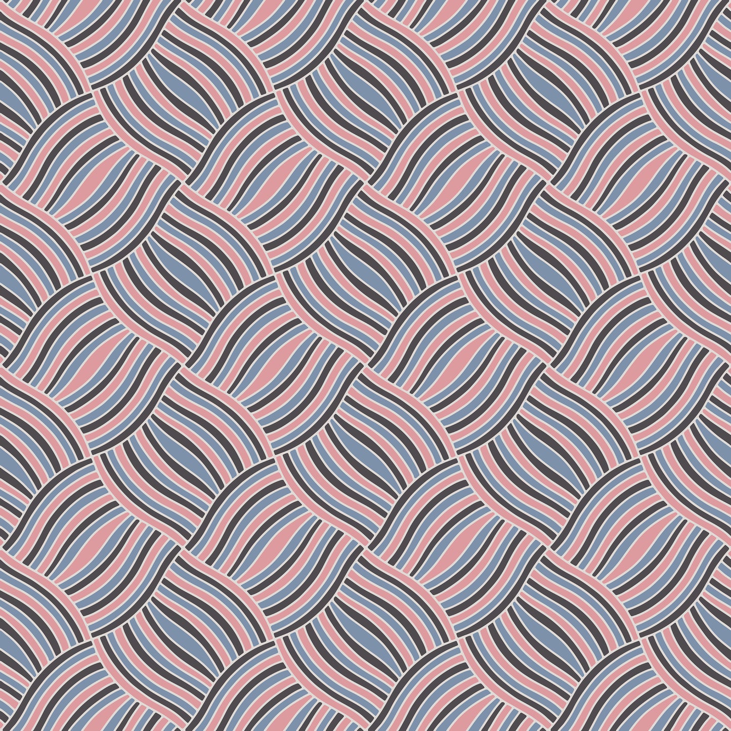 Pastel Wavy Weaved Lines Vinyl Furniture Sticker
