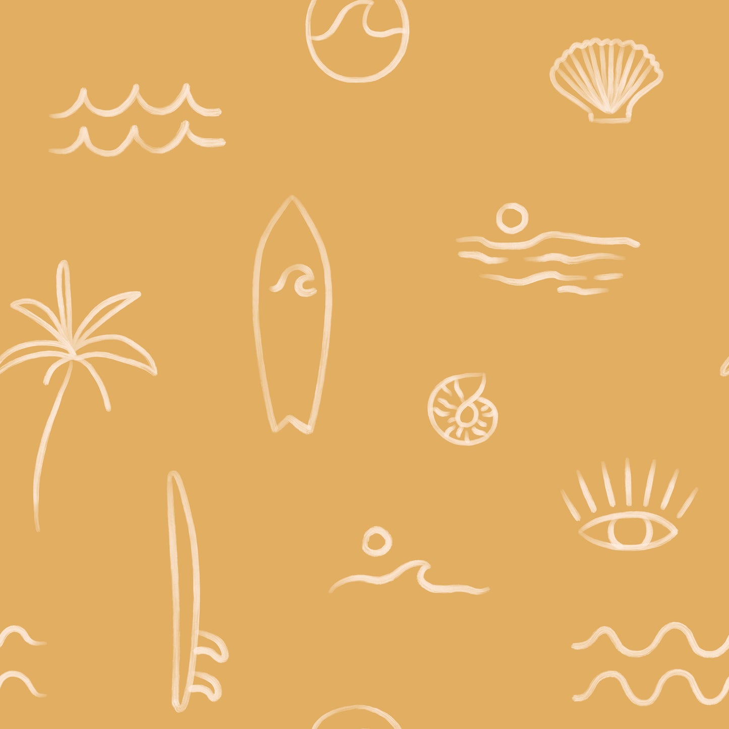 Yellow Surfer Palm Tree Self Adhesive Wrap