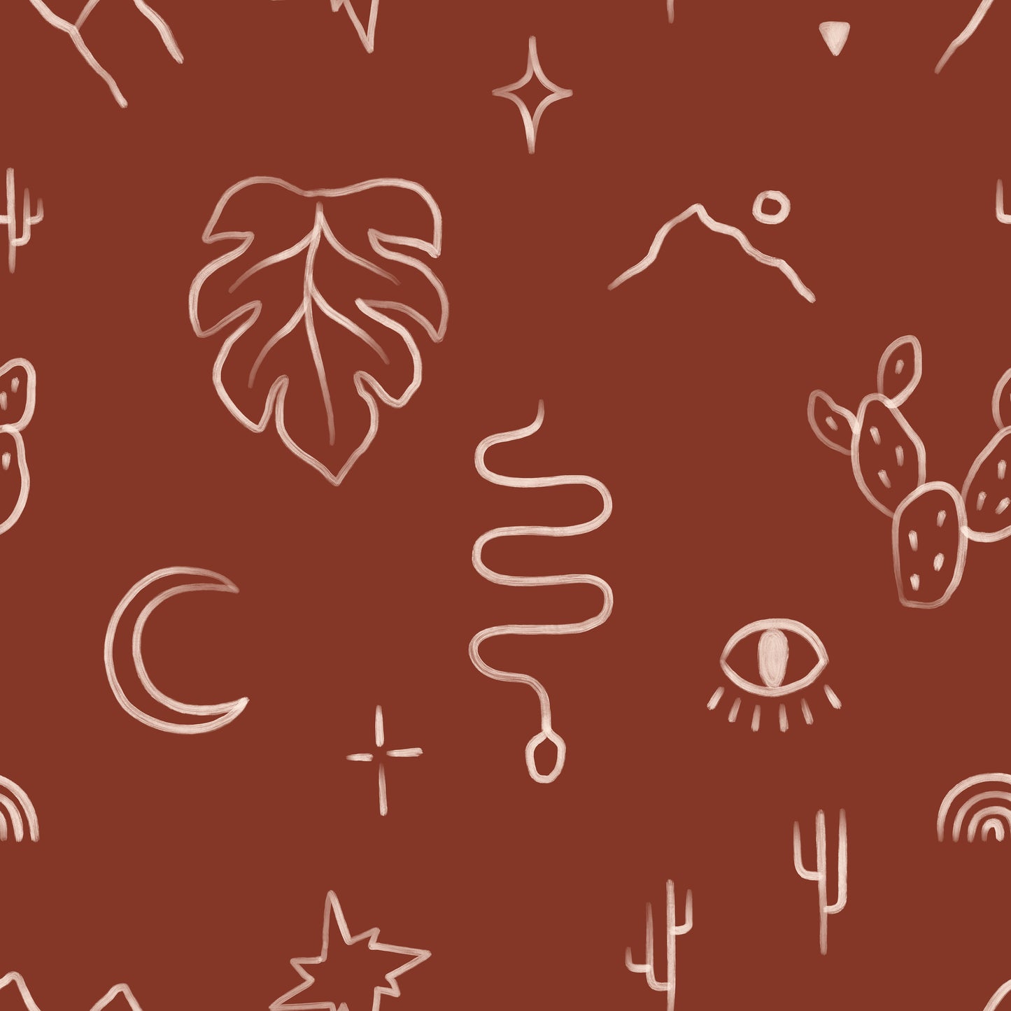 Brown Desert Doodles Vinyl Furniture Sticker