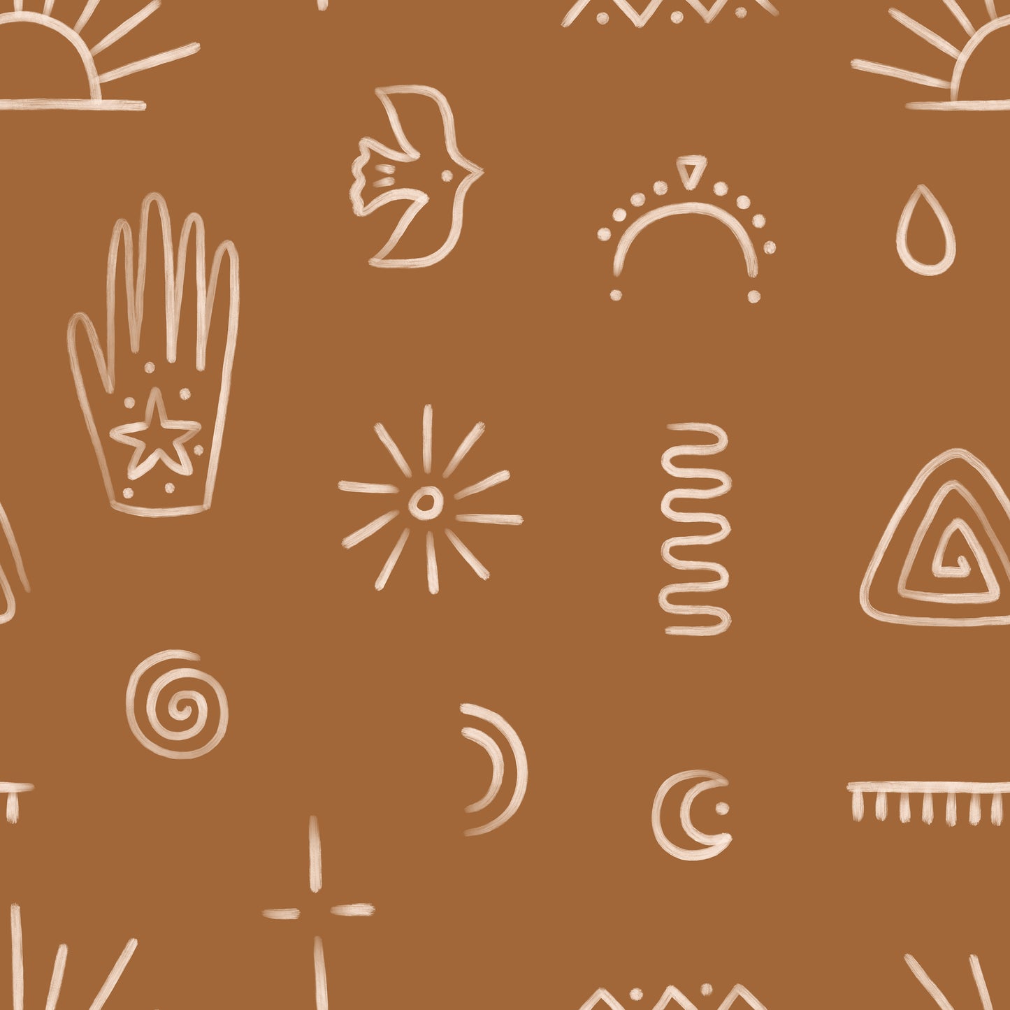 Brown Scribbled Eagle Hand Eye Self Adhesive Vinyl