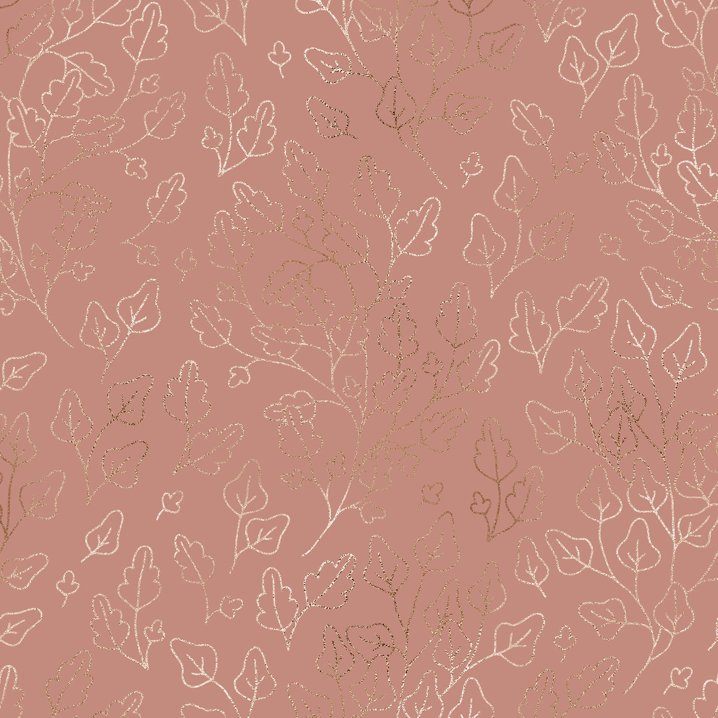 Blush Gold Tiny Leaves Leaf Vines Self Adhesive Vinyl