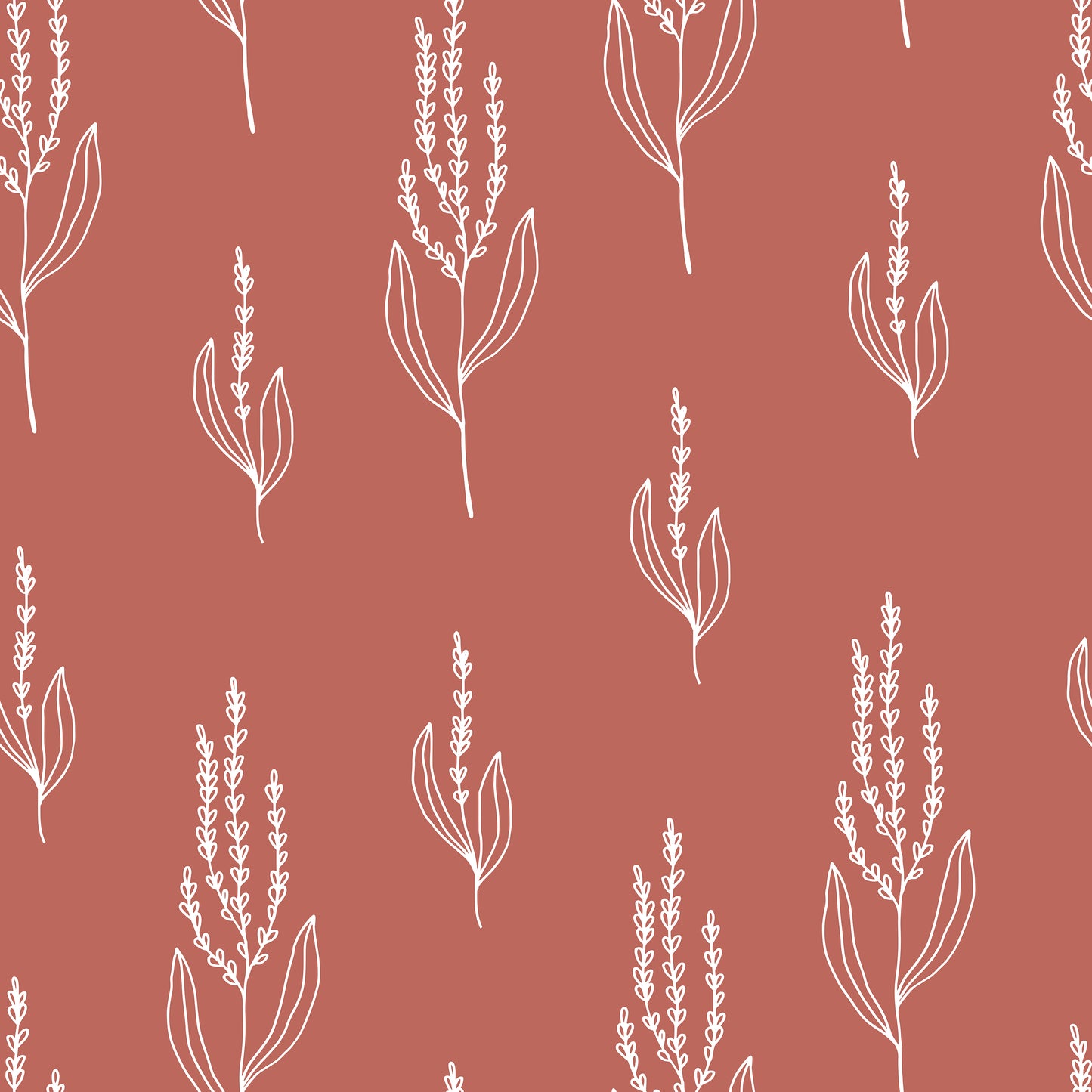 Rustic Red Flower Stems Vinyl Furniture Sticker
