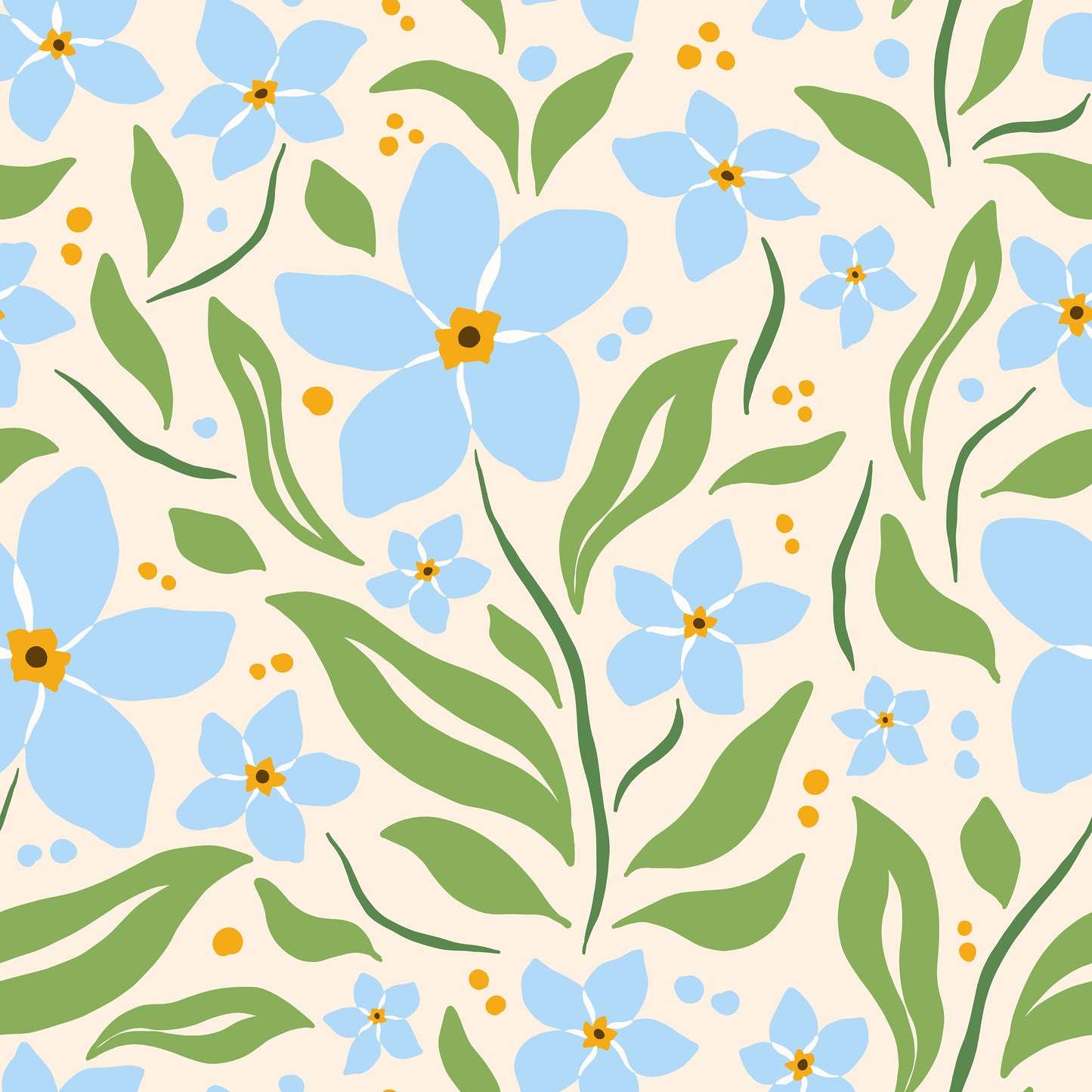 Baby Blue Flowers Self Adhesive Vinyl