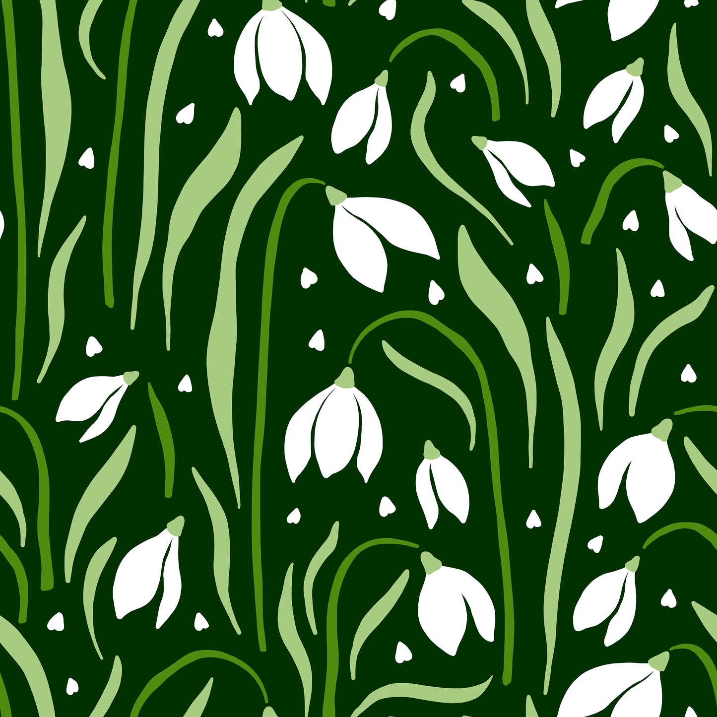 White Snowdrop Flowers Self Adhesive Vinyl