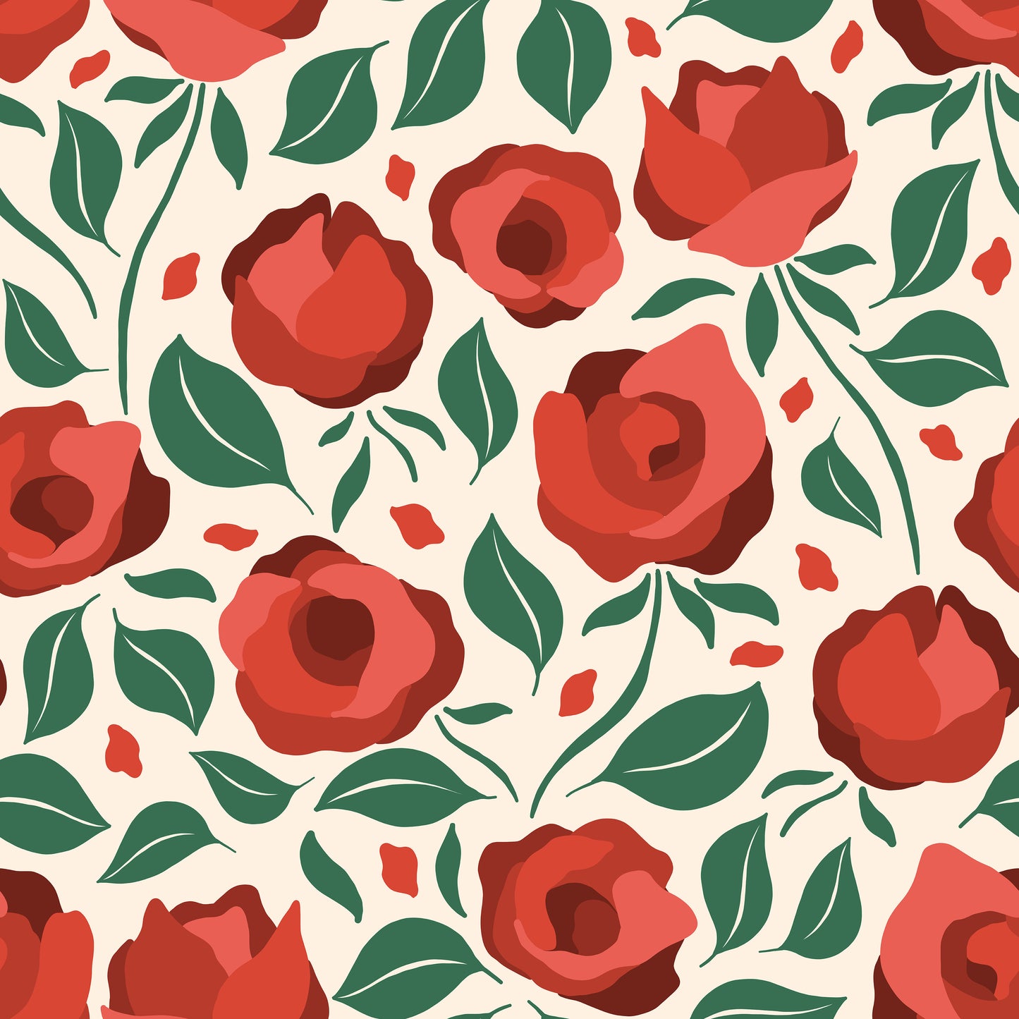 Red Roses Floral Self Adhesive Vinyl