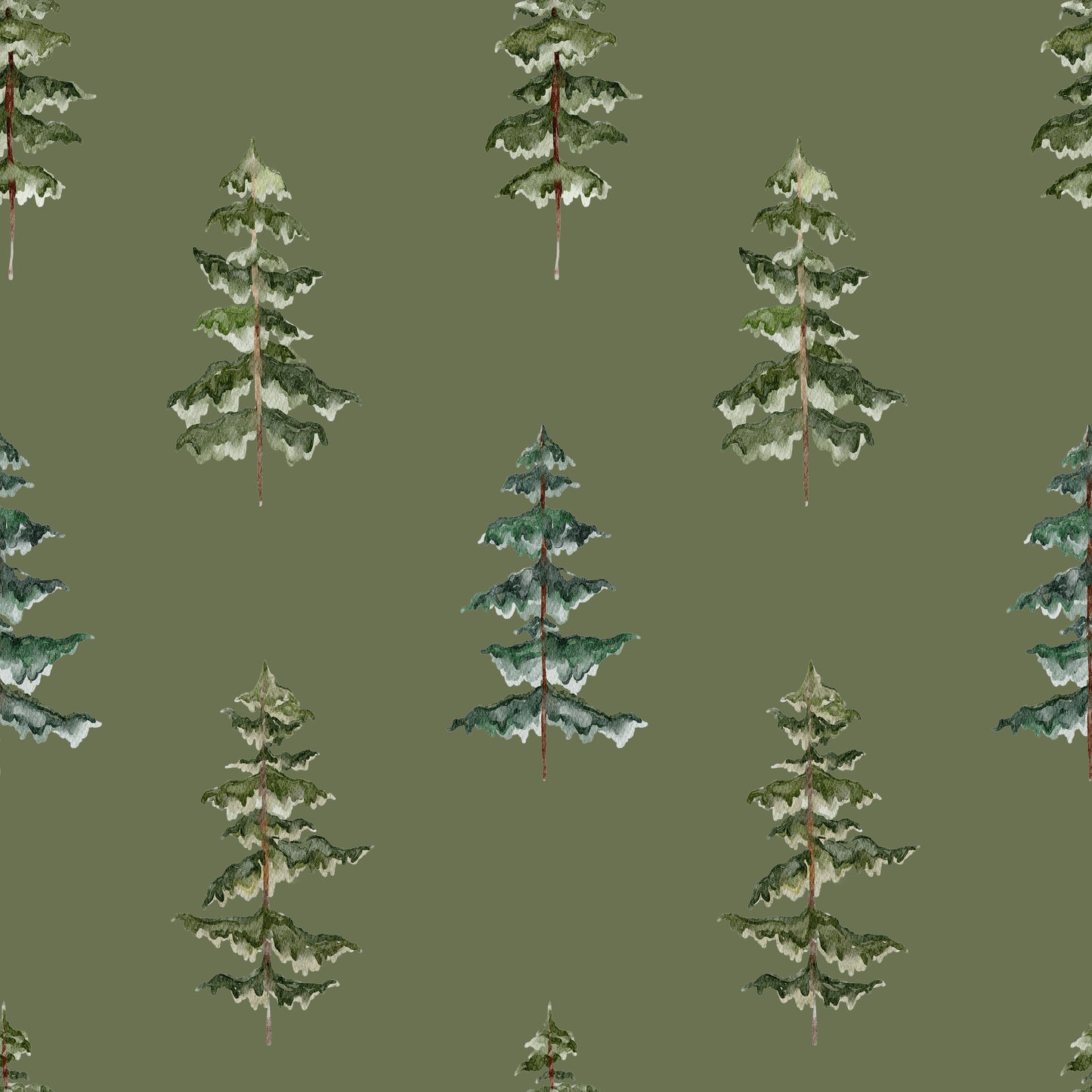 Forest Green Fir Trees Vinyl Furniture Wrap