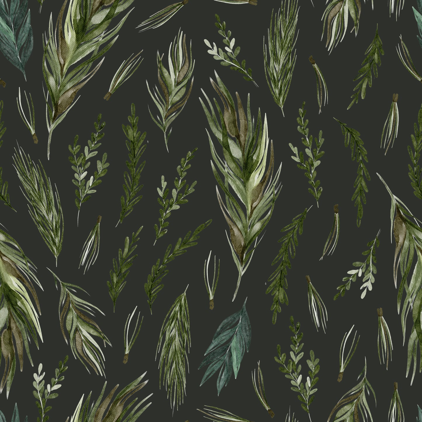 Dark Fern Twigs Branch Sprigs Self Adhesive Vinyl