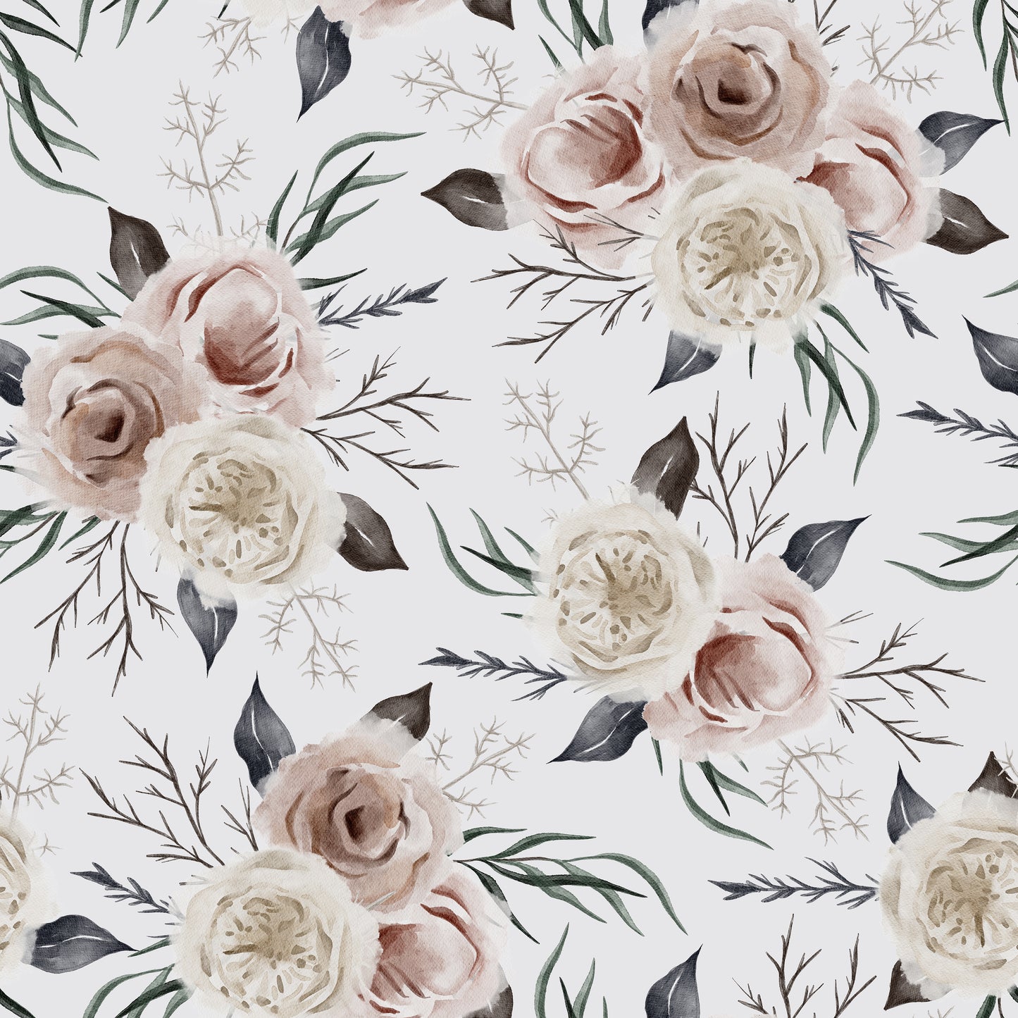 Creamy Blush Rose Posy Self Adhesive Vinyl