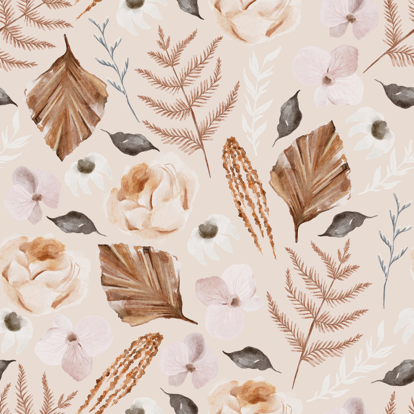 Cream Autumn Leaves Self Adhesive Vinyl
