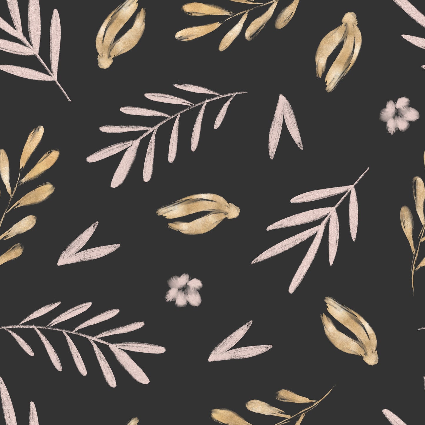 Grey Dusty Pink Petal Leaves Self Adhesive Vinyl