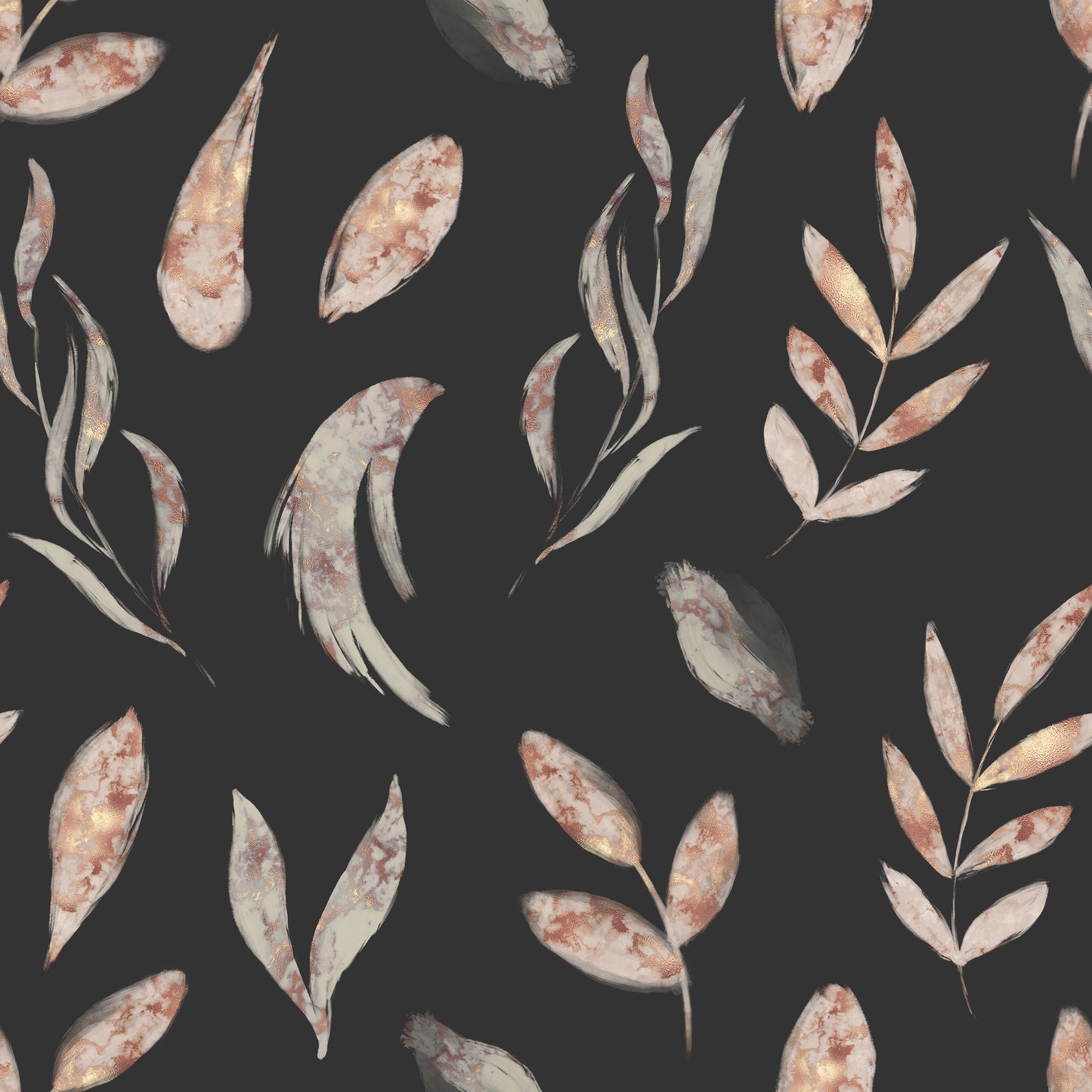 Pale Pink Leaf Stems Self Adhesive Vinyl