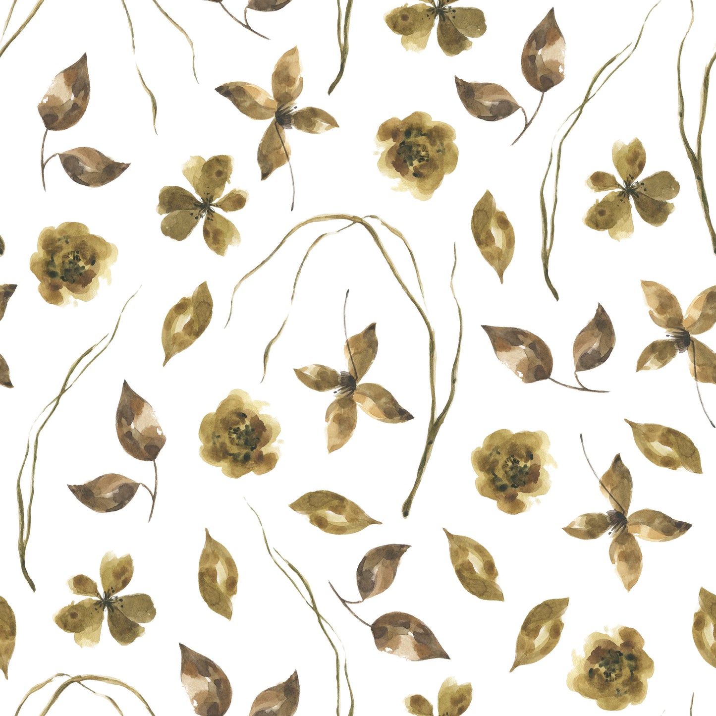 Brown Pretty Mini Petals Leaves Self Adhesive Vinyl