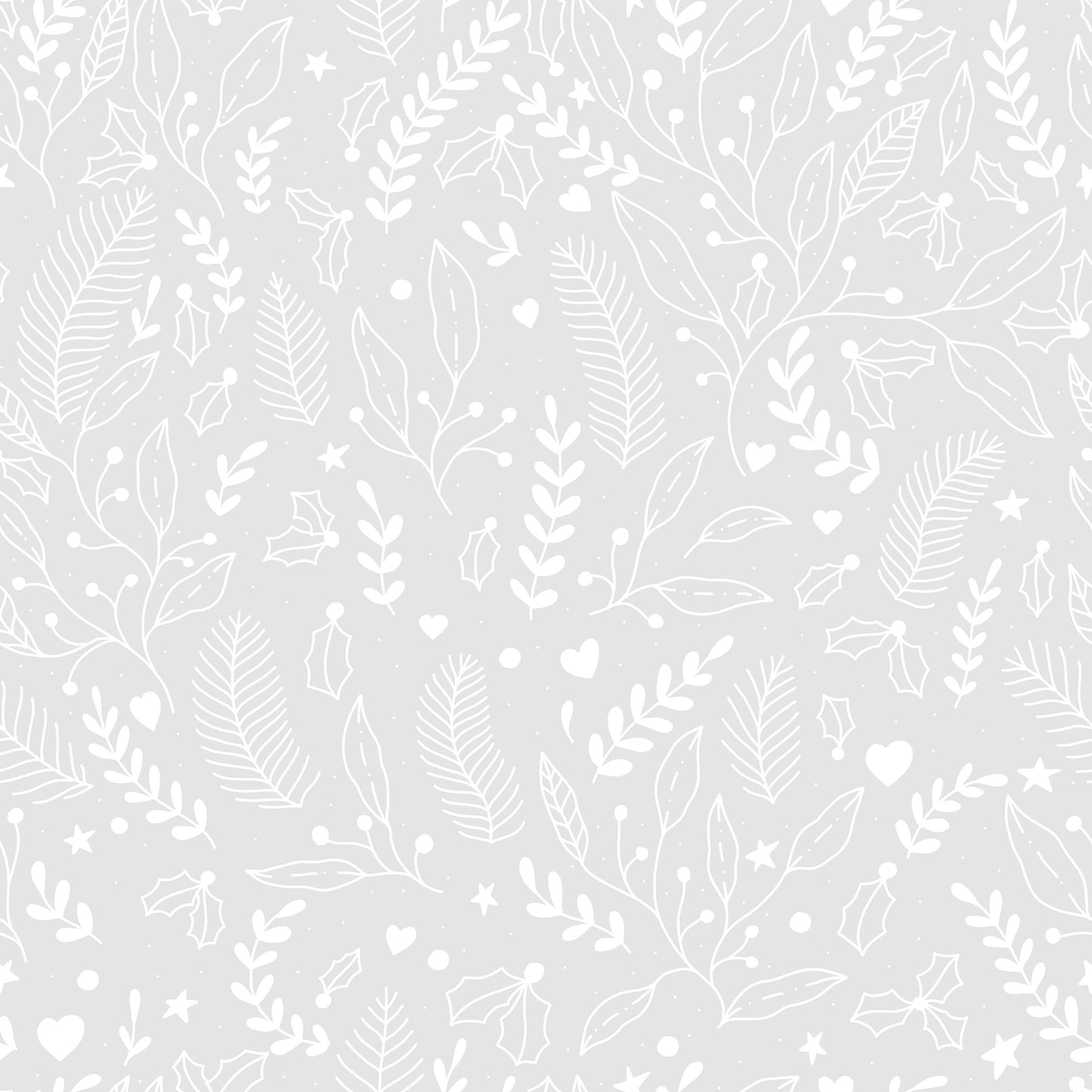 Grey Outline Holly Berries Vinyl Furniture Sticker