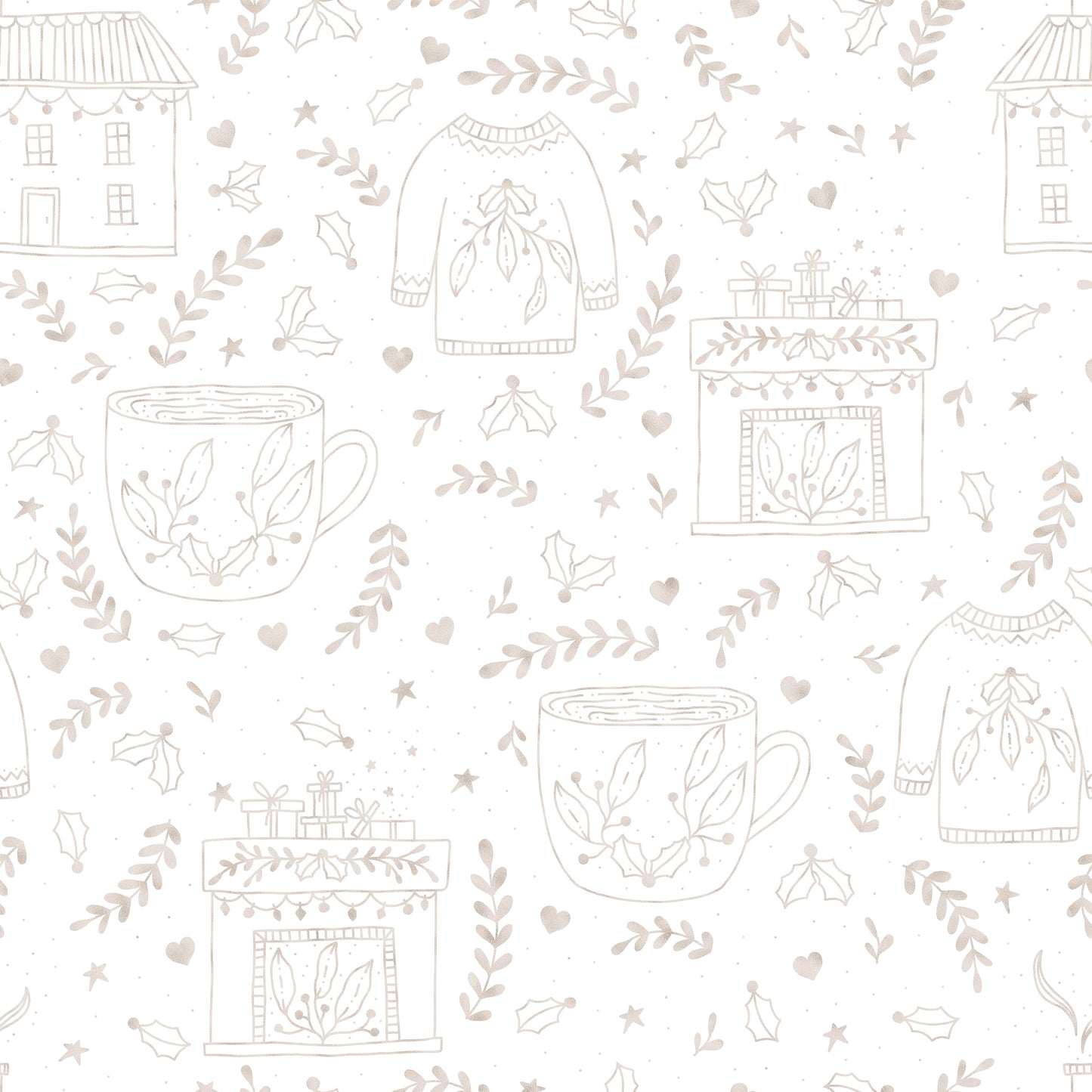 Festive Fireplace and Jumper Outline Self Adhesive Vinyl