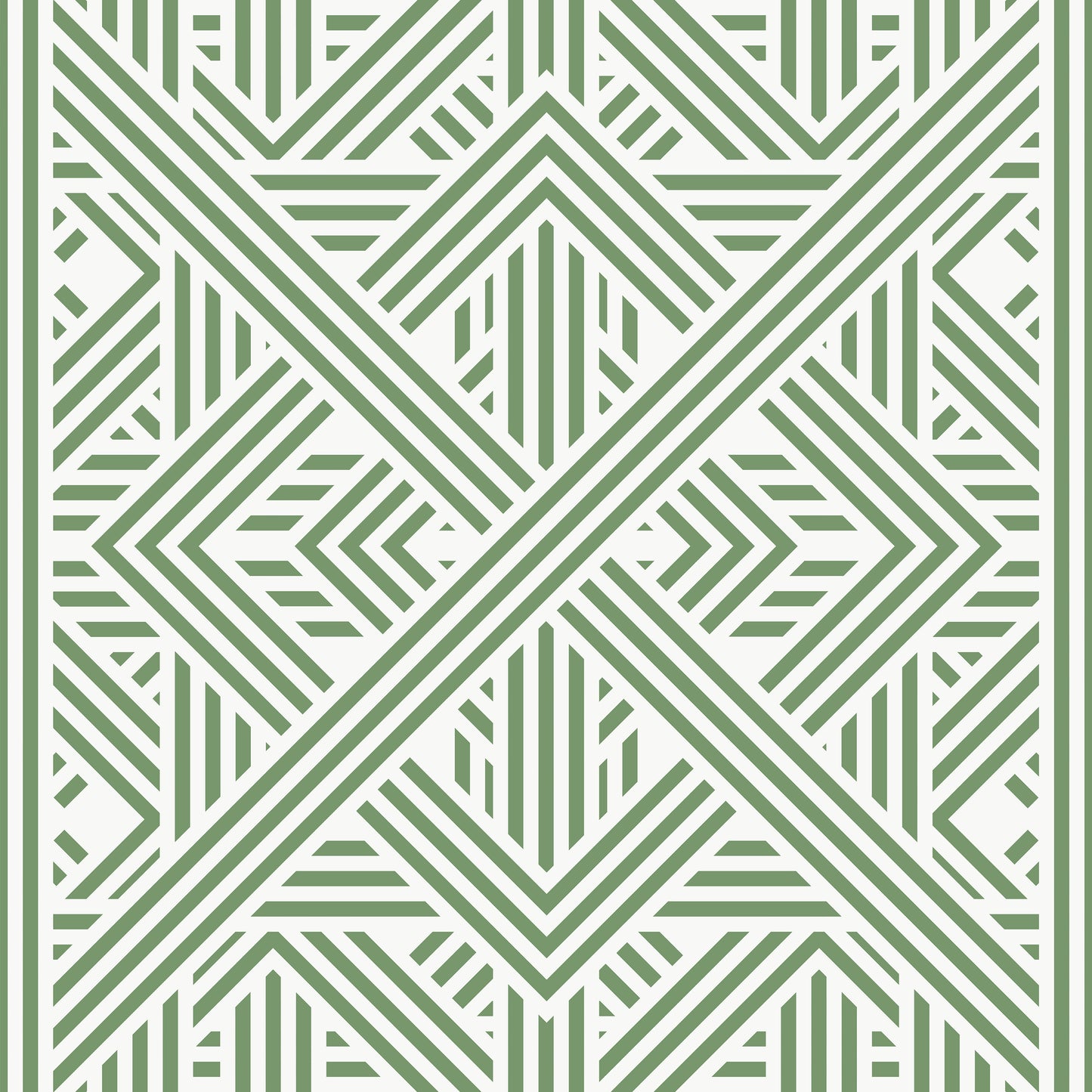Art Deco Green Stripe Pattern Self Adhesive Vinyl
