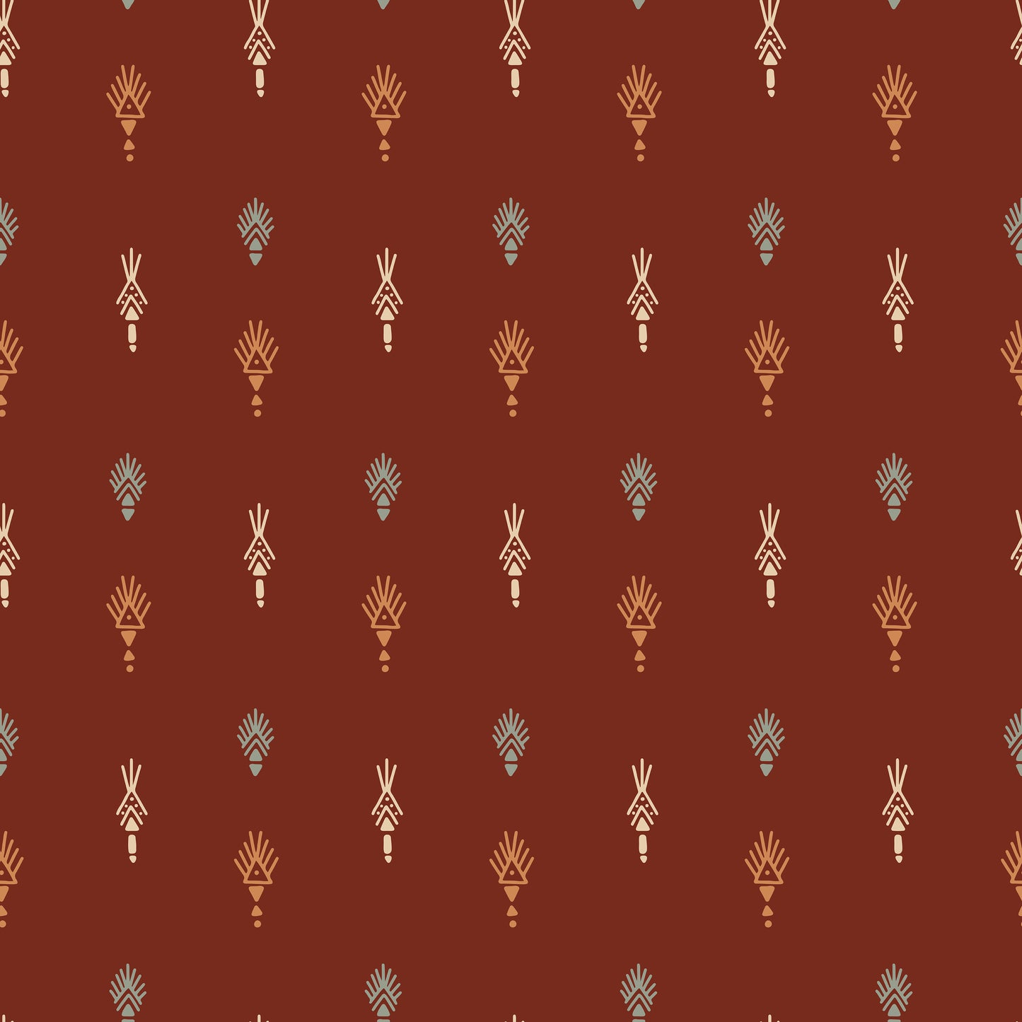 Brown Aztec Design Self Adhesive Vinyl