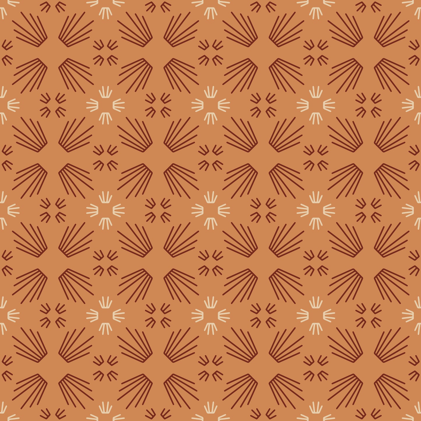 Brown Starburst Tile Print Vinyl furniture Wrap