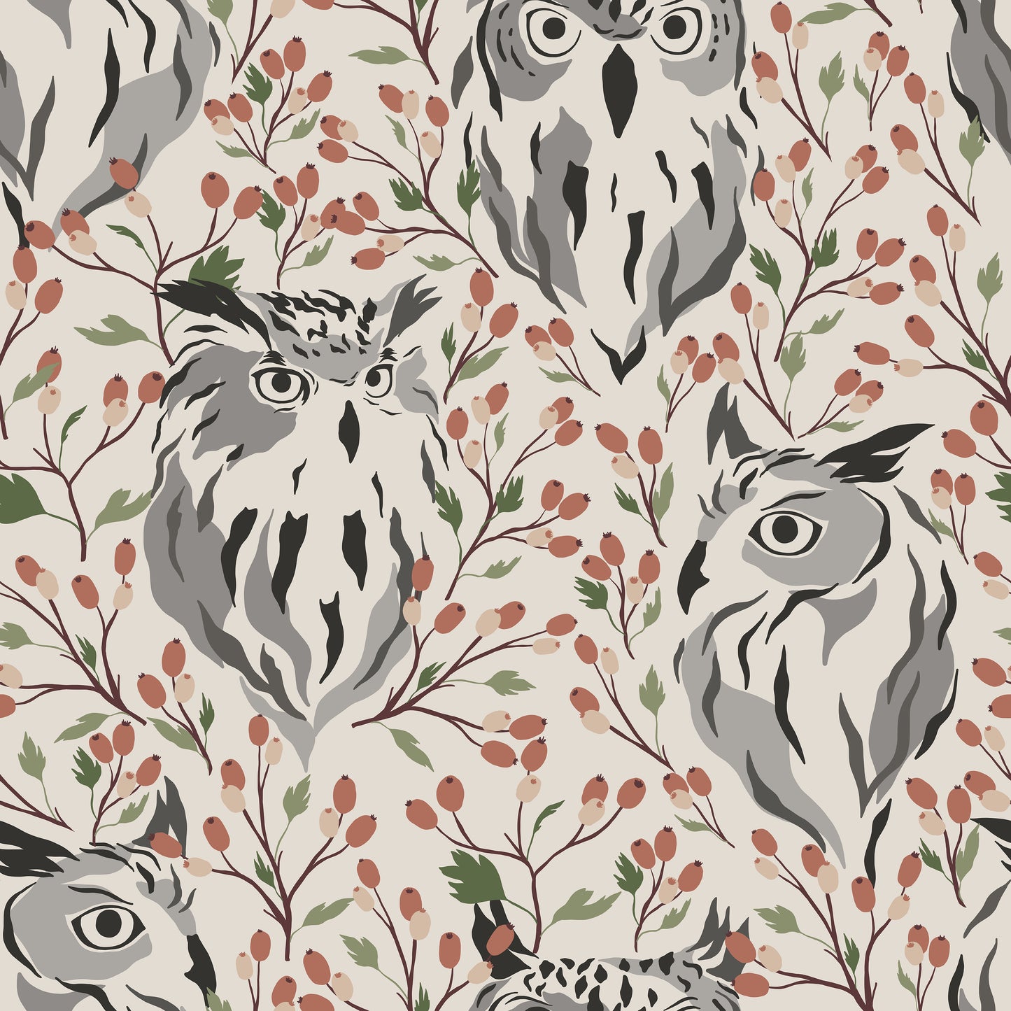 Owls and Berries Self Adhesive Vinyl