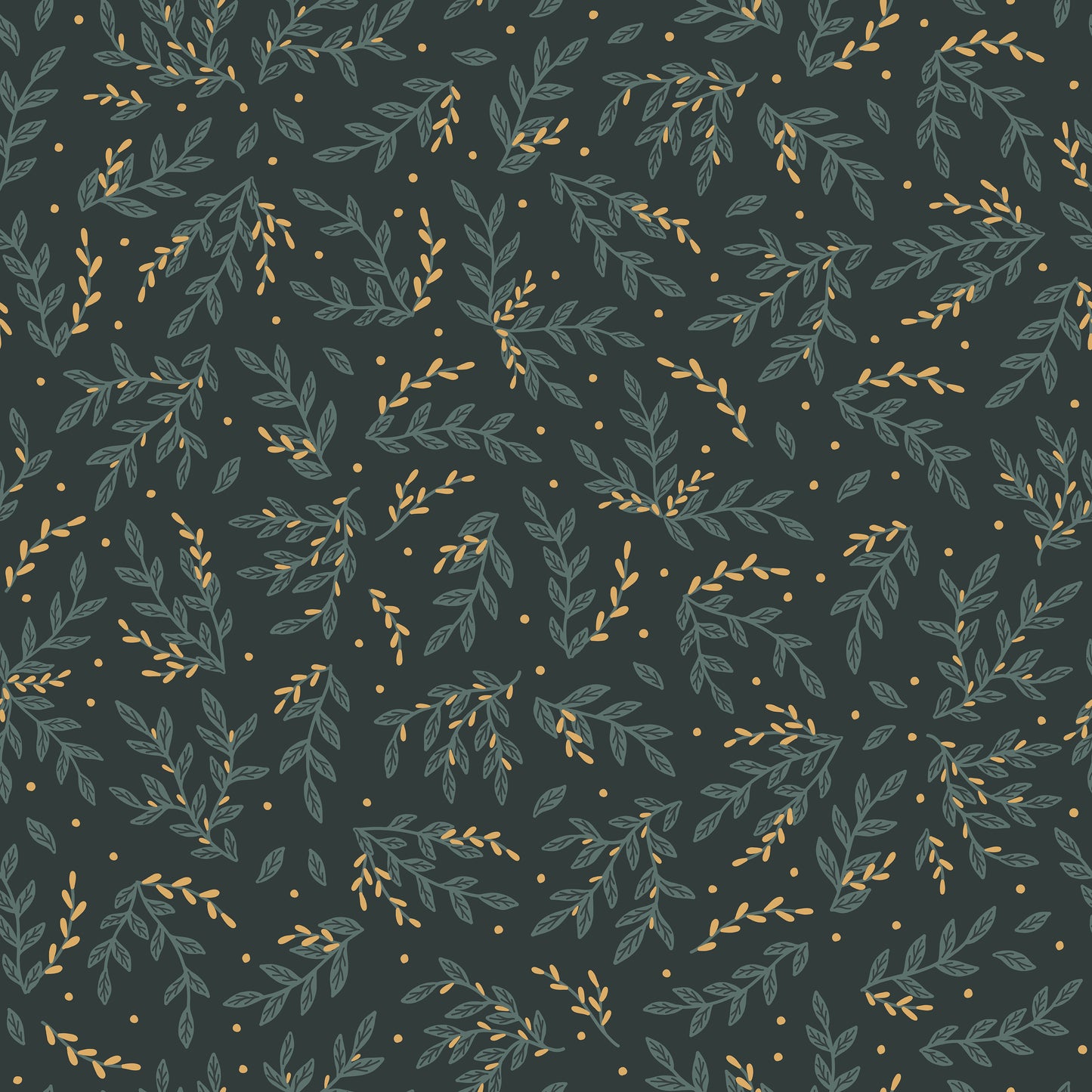 Dark Green Leaf Sprigs Self Adhesive Vinyl
