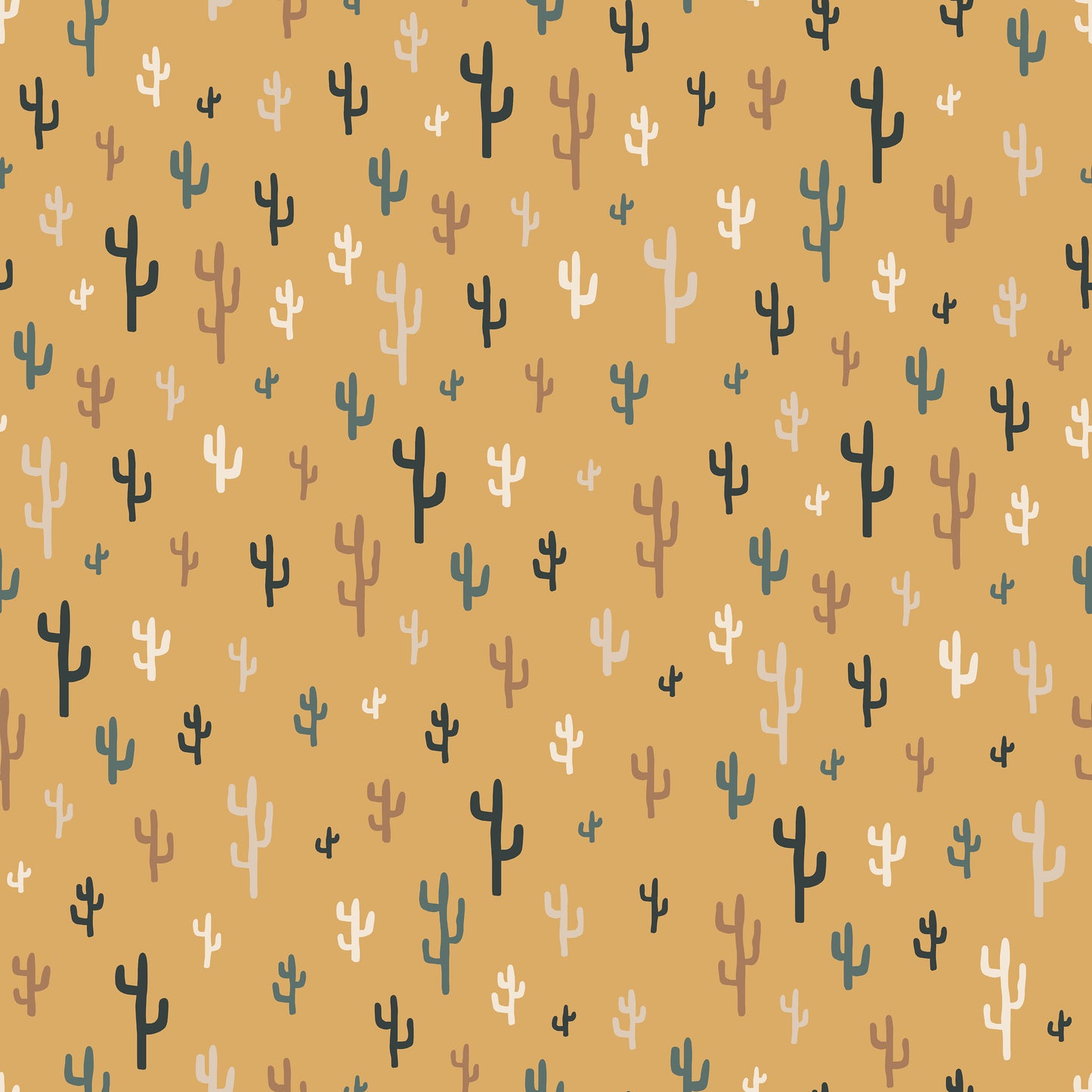 Yellow Cactus Pattern Vinyl Furniture Wrap