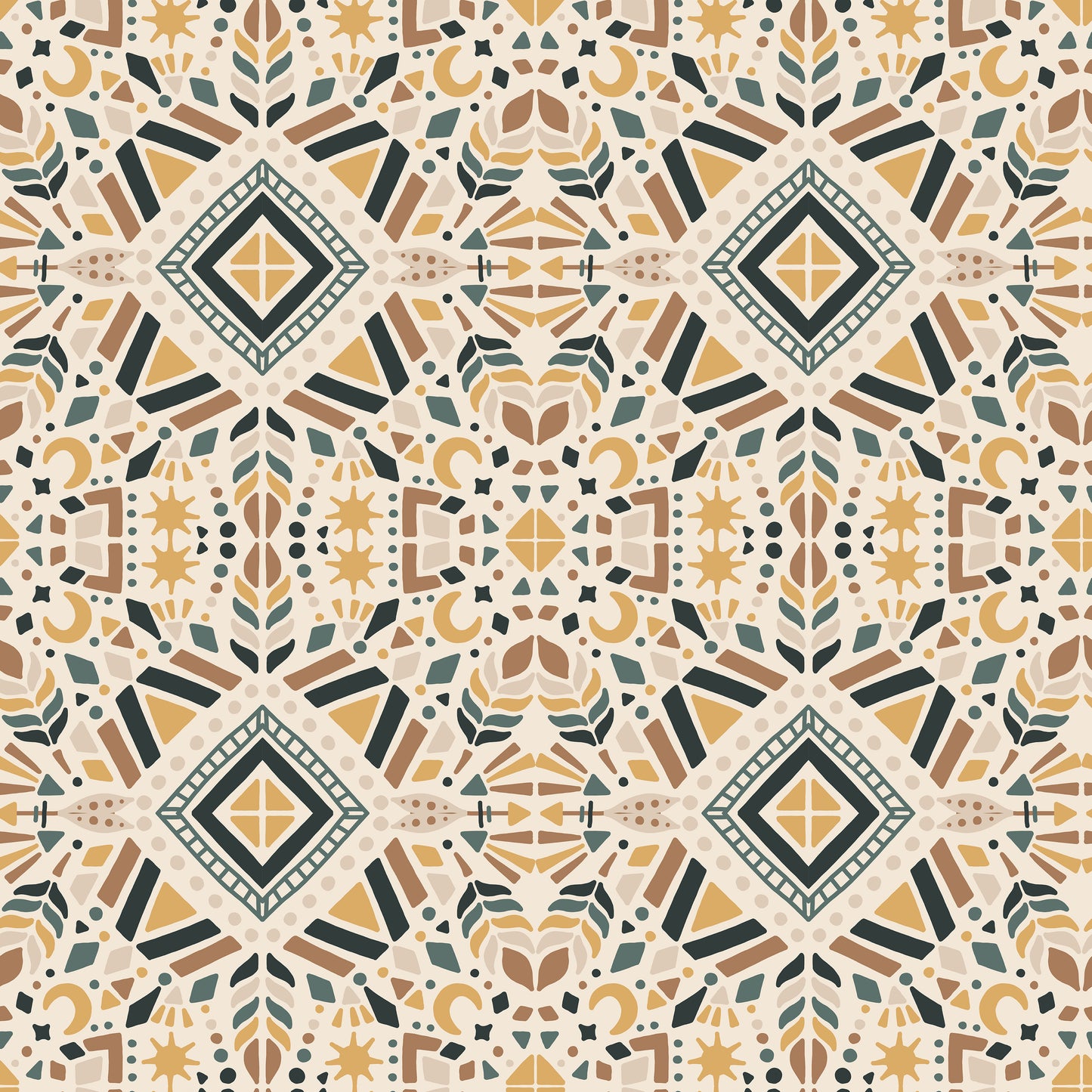 Moon & Star Kaleidoscope Pattern Vinyl Furniture Sticker