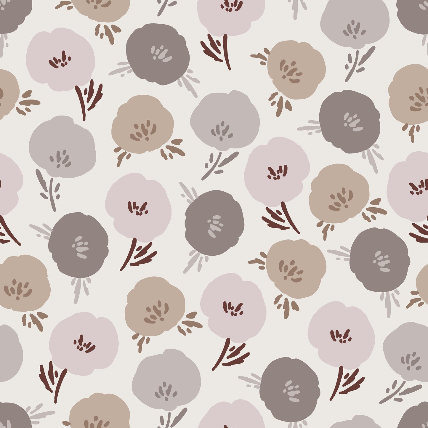 Taupe Dandelions Self Adhesive Vinyl