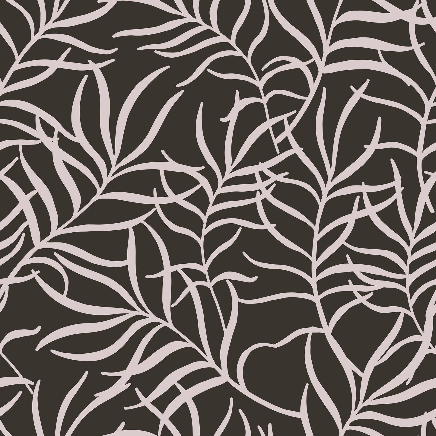 Dark Brown Leaf Vines Self Adhesive Vinyl