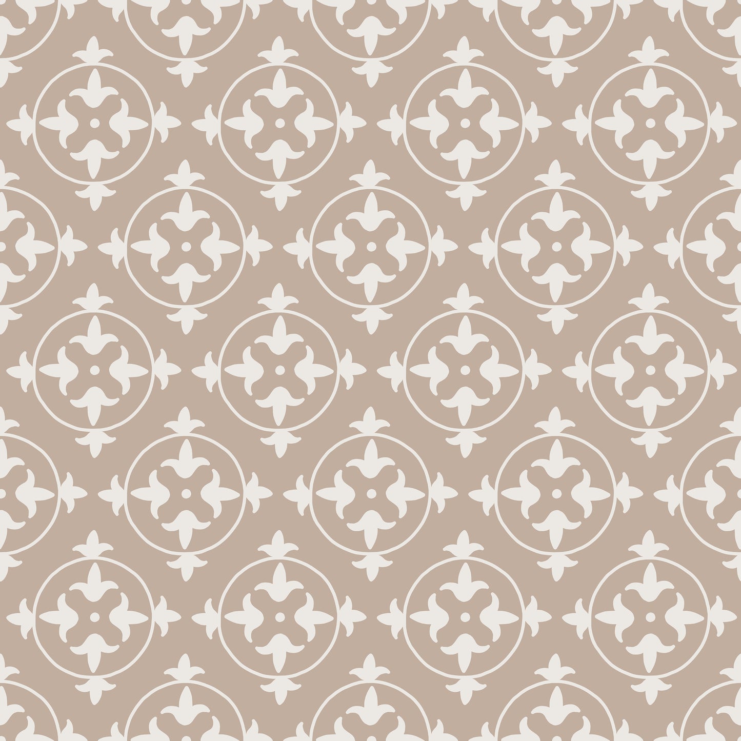 Beige Damask Geometric Vinyl Furniture Wrap