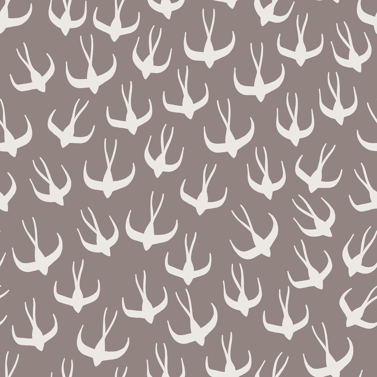 Taupe White Swallows Birds Self Adhesive Vinyl