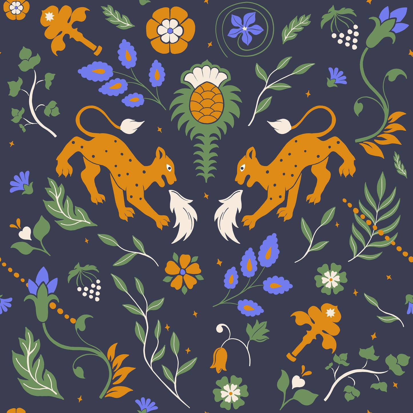 Navy Tudor Style Design Self Adhesive Vinyl