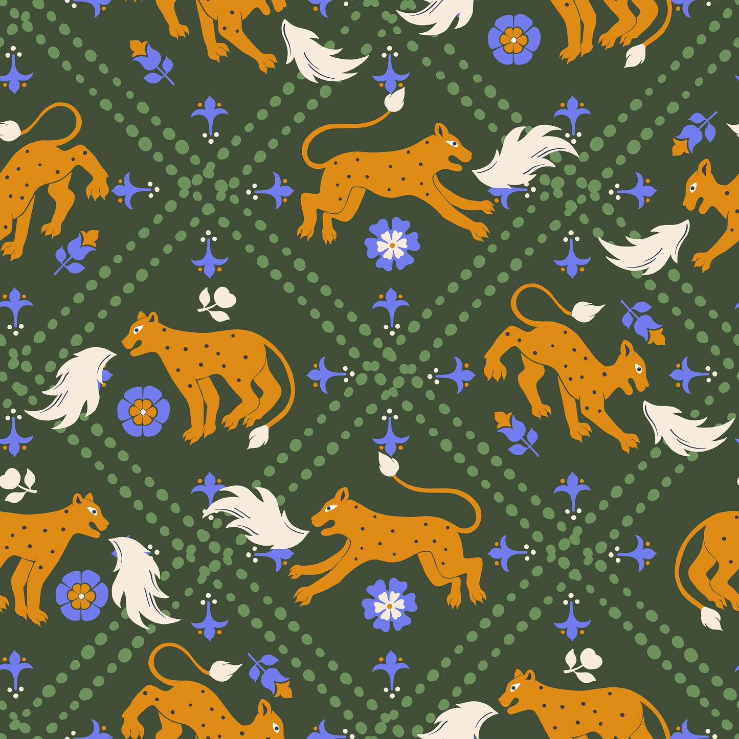 Green Lion Diamond Design Self Adhesive Vinyl