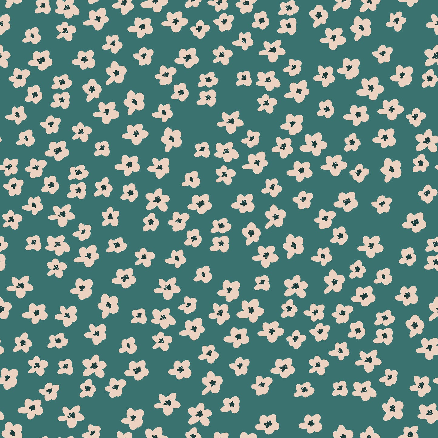 Teal Ditsy Daisies Vinyl Furniture Wrap