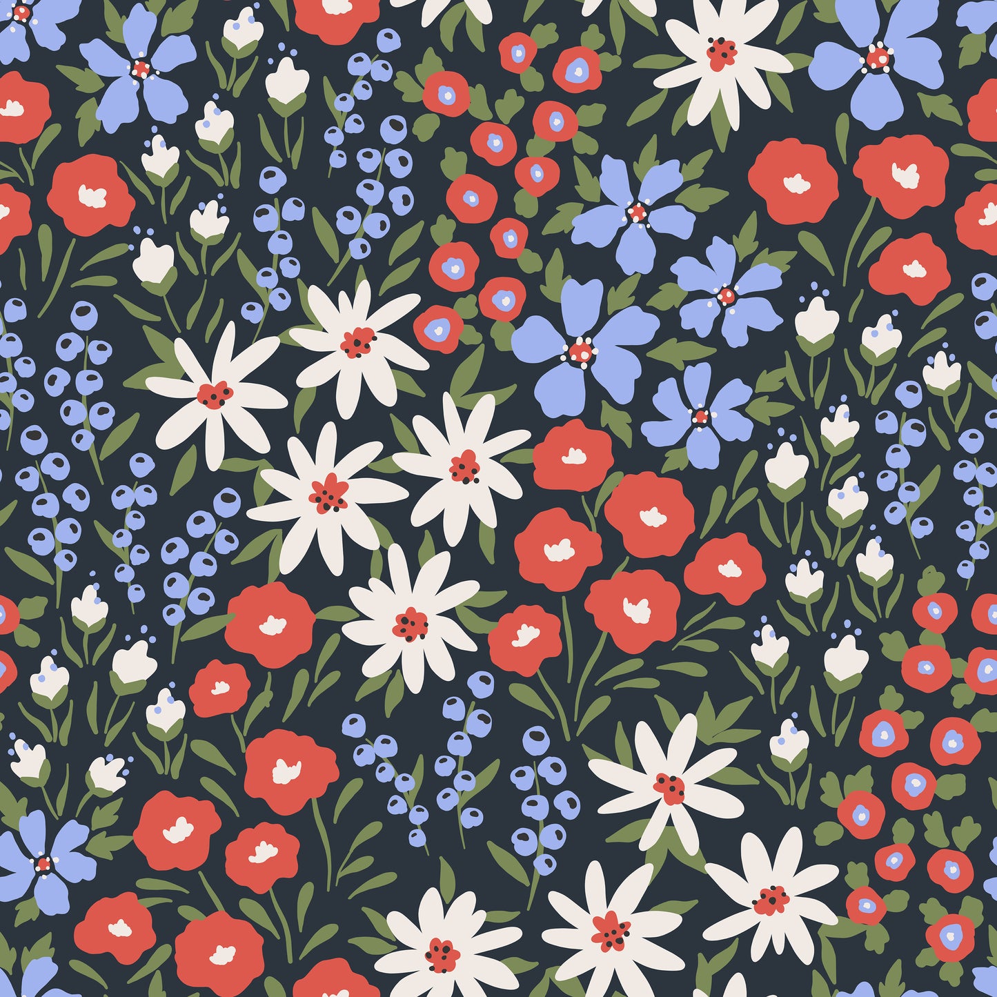 Blues Daisies Poppies Flowers Self Adhesive Vinyl