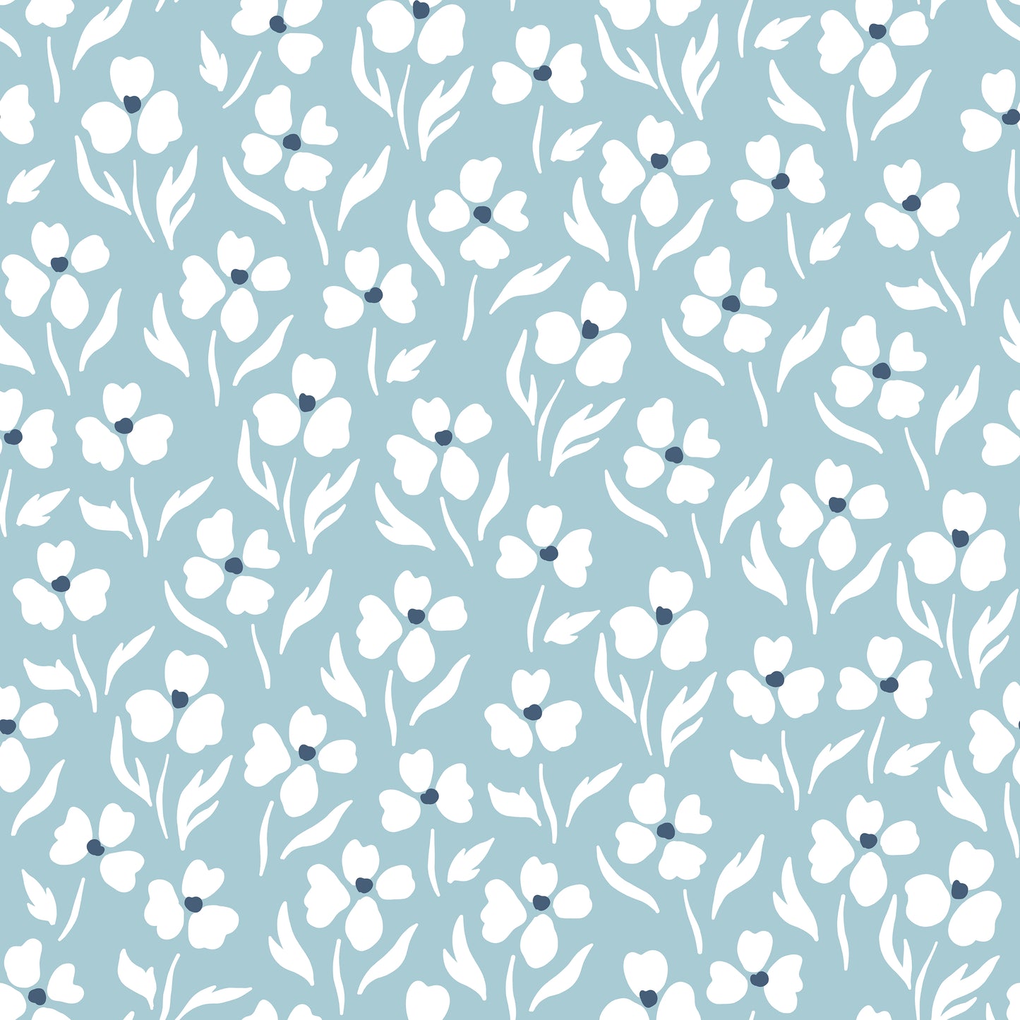 Mini Powder Blue Pansy Flowers Vinyl Furniture Sticker
