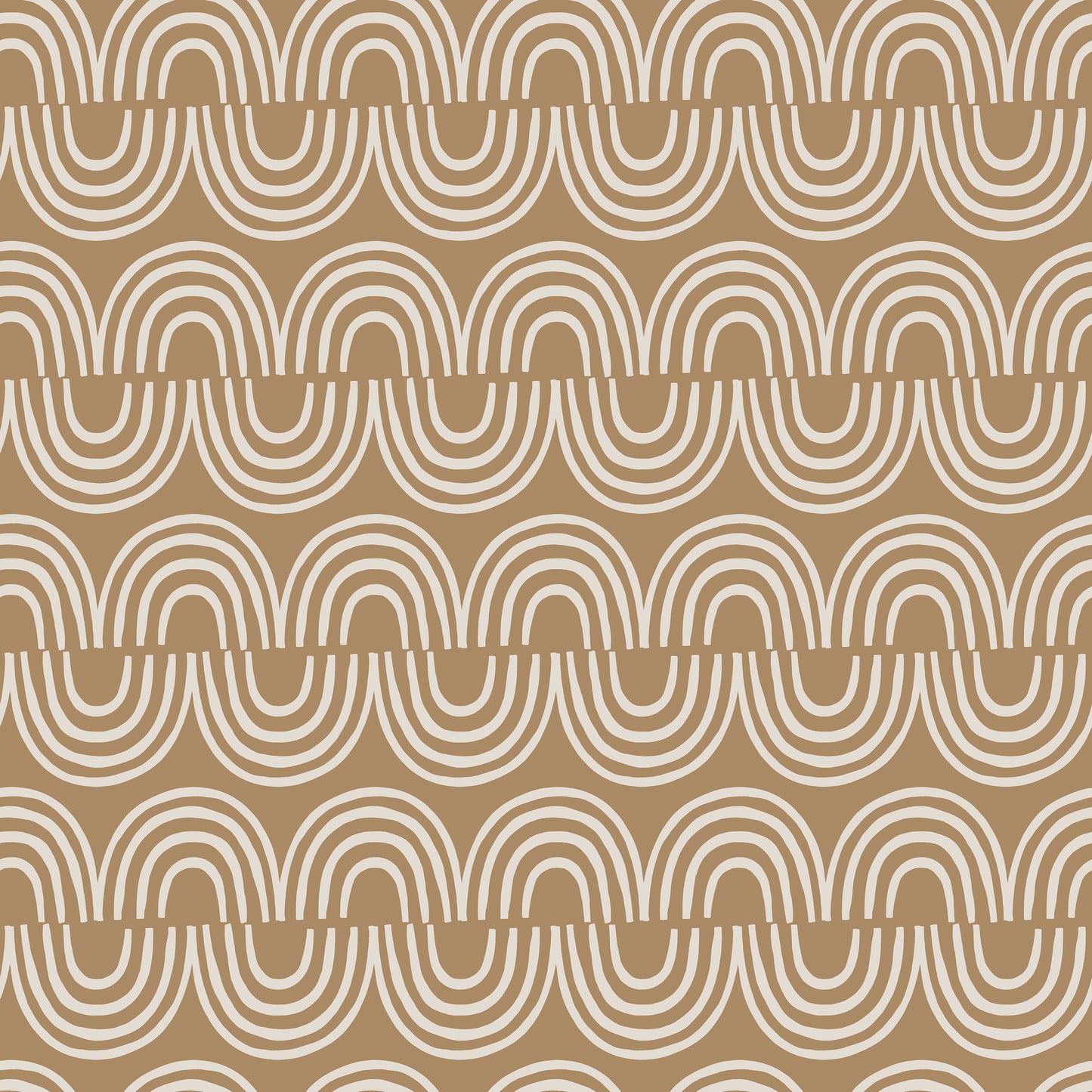 Beige/White Wavy Arch Lines Vinyl Furniture Wrap