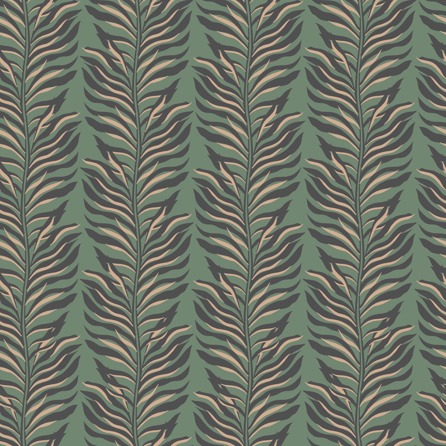 Safari Green Large Feathers Self Adhesive Vinyl