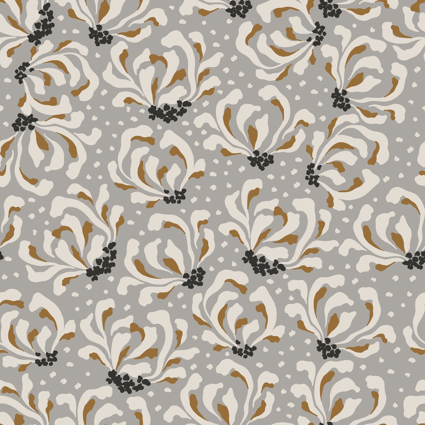 Taupe Leaf Blooms Self Adhesive Vinyl
