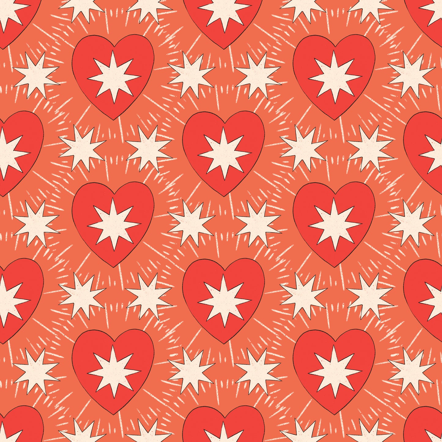 Red Hearts & Stars Self Adhesive Vinyl