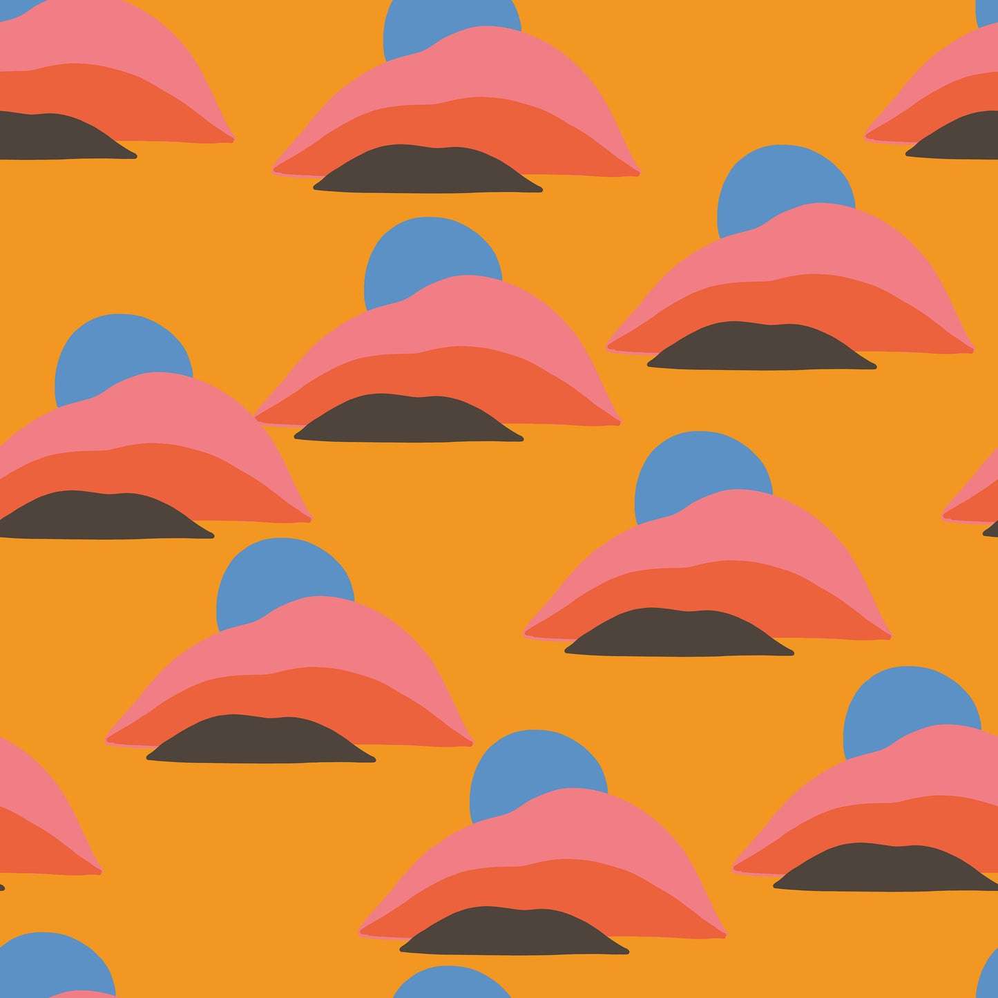 Abstract Mountain Scene Sunrise Vinyl Furniture Sticker