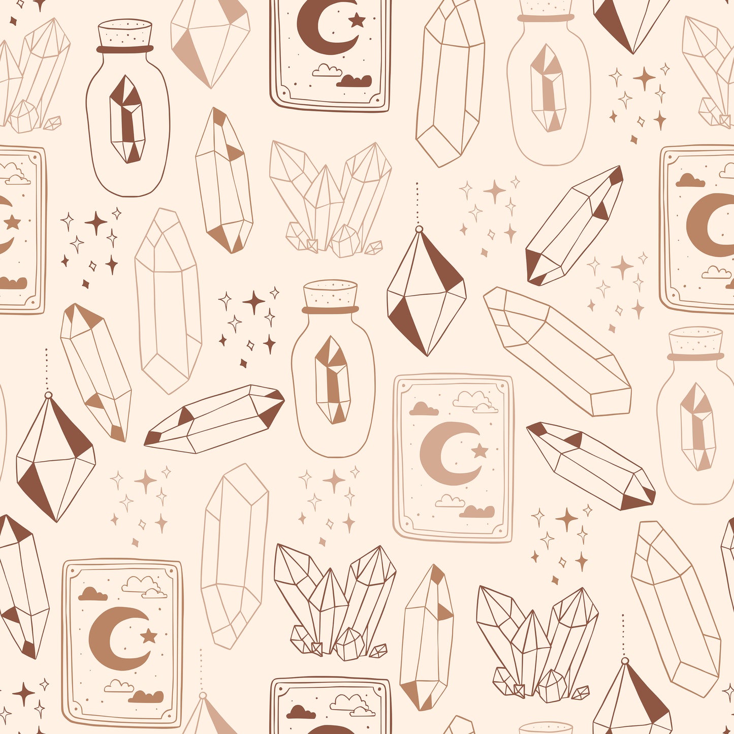 Cream Mystical Crystal Outlines Self Adhesive Vinyl