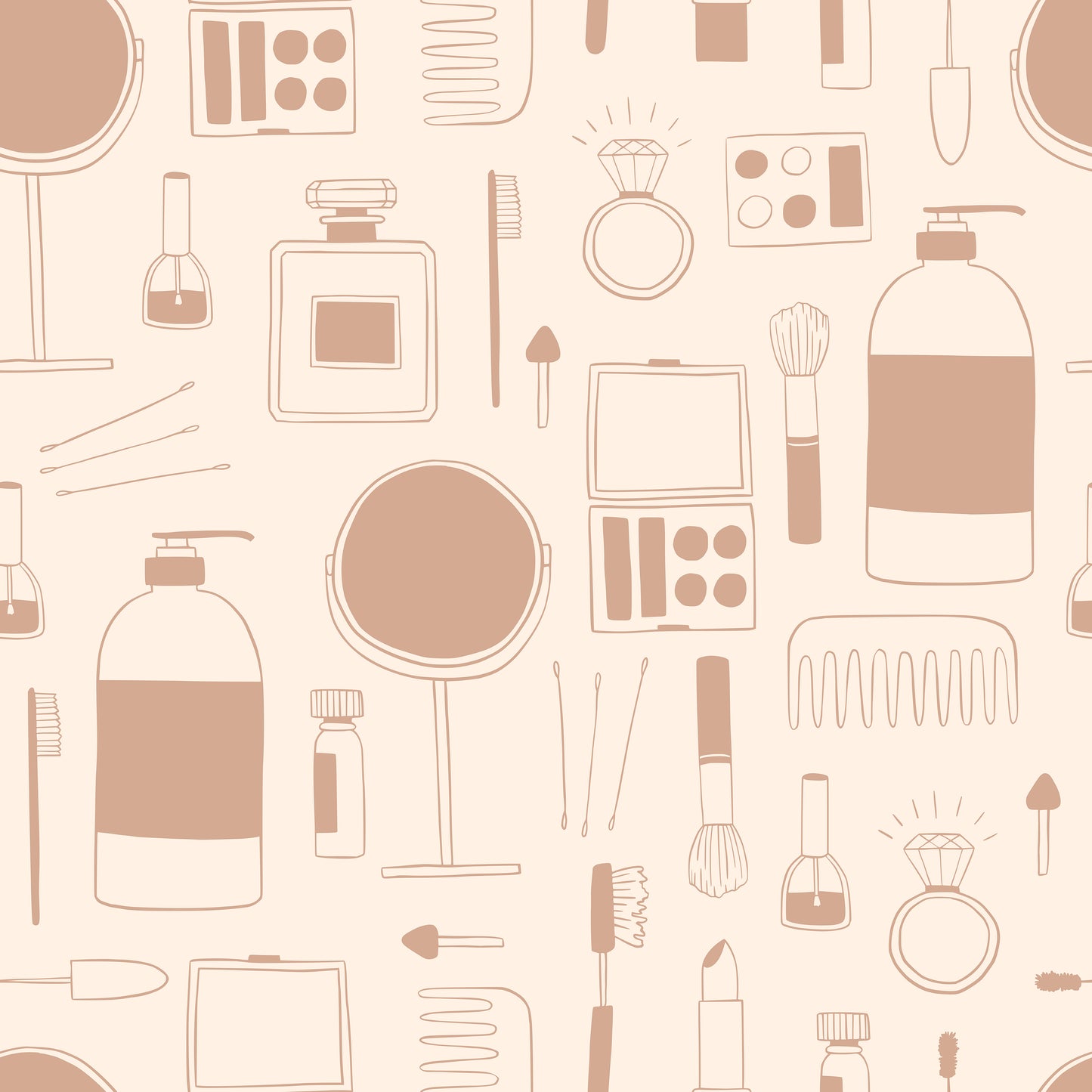 Taupe Make Up Outline Silhouette Vinyl Furniture Wrap