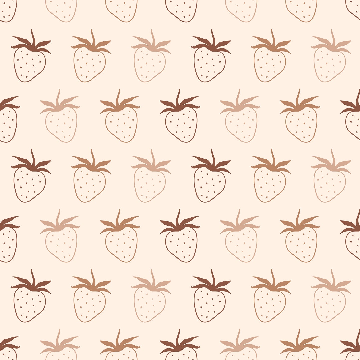 Cream Strawberry Outlines Self Adhesive Vinyl