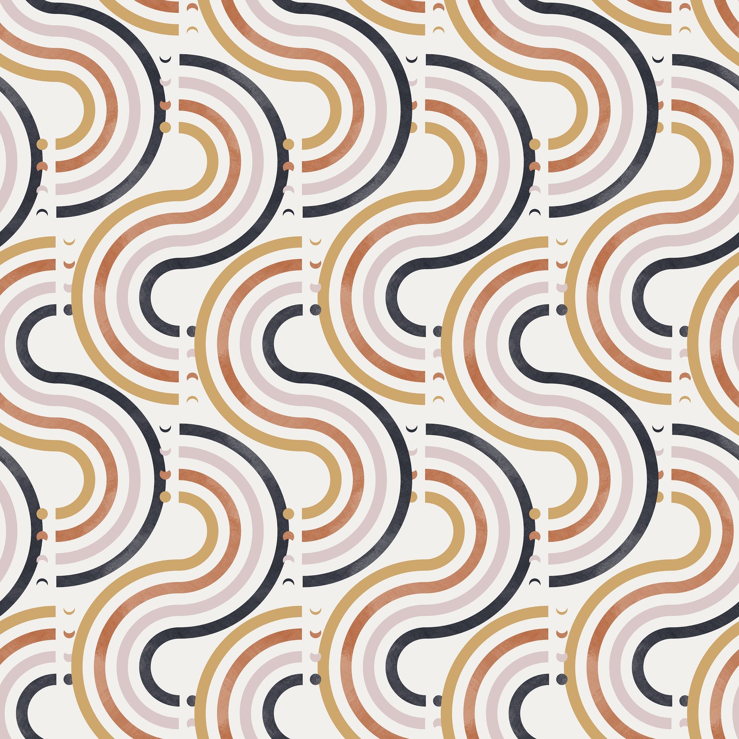 Neutral Navy Wavy Curves Lines Self Adhesive Vinyl