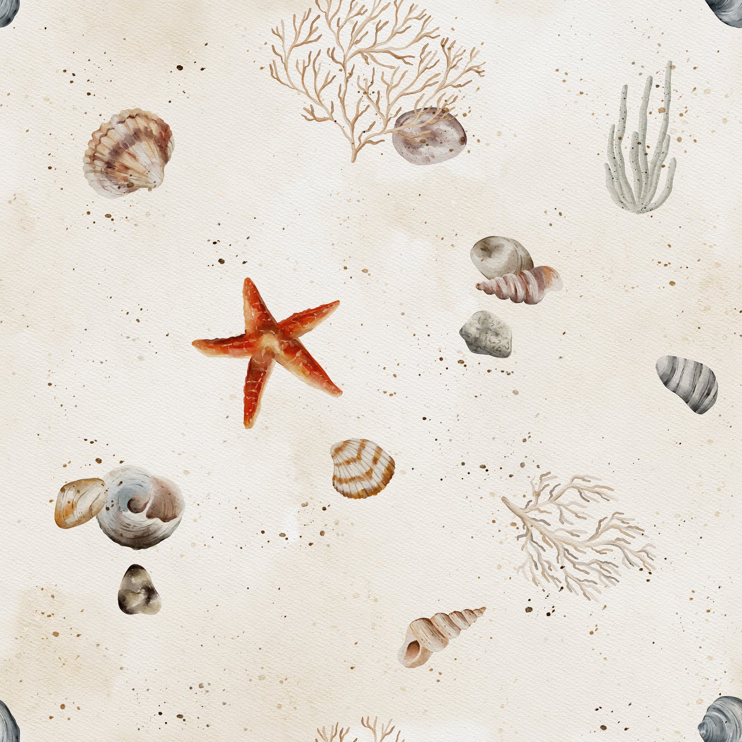 Sea Coral Shells Starfish Vinyl Furniture Wrap