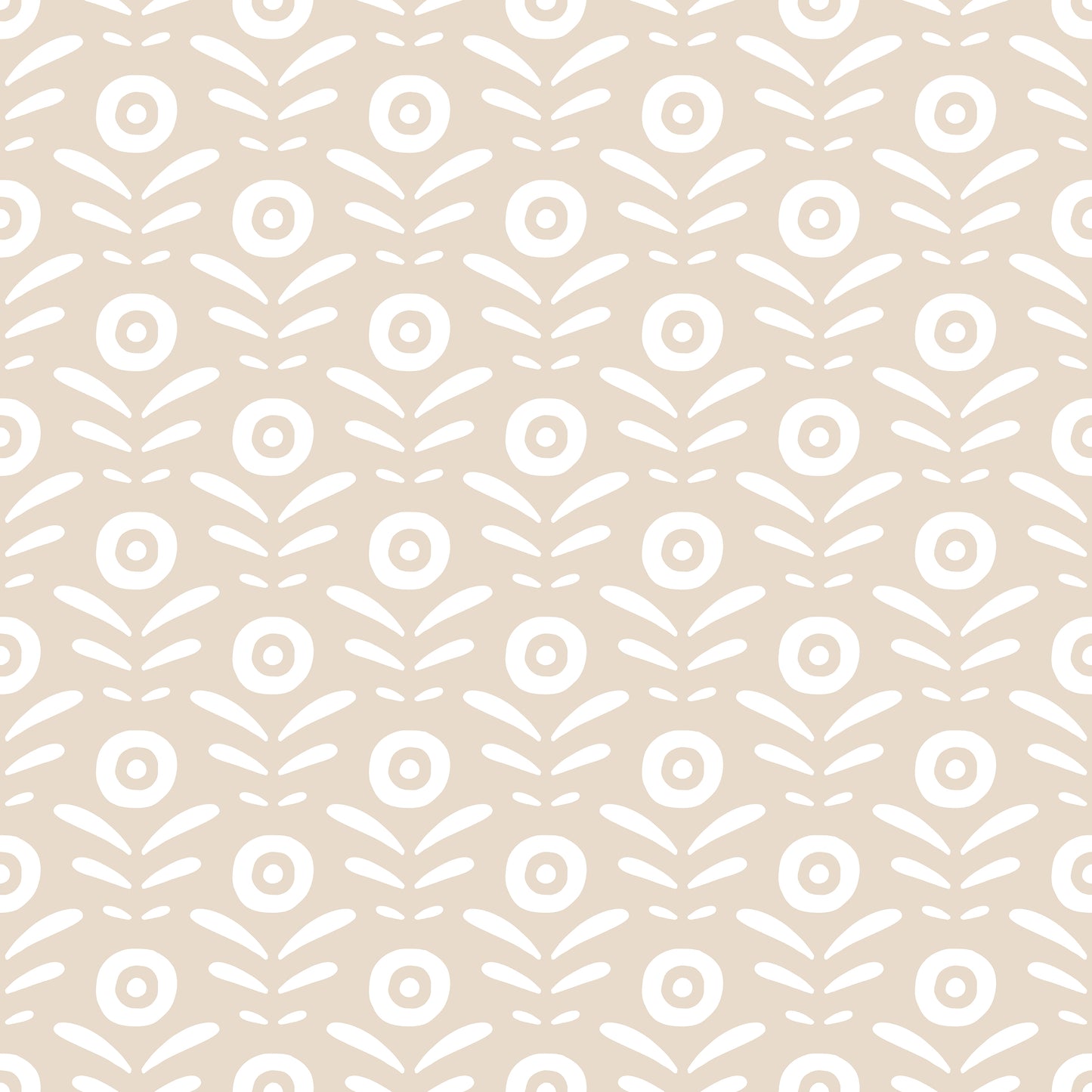 Stone Beige White Plant Shoots Self Adhesive Vinyl
