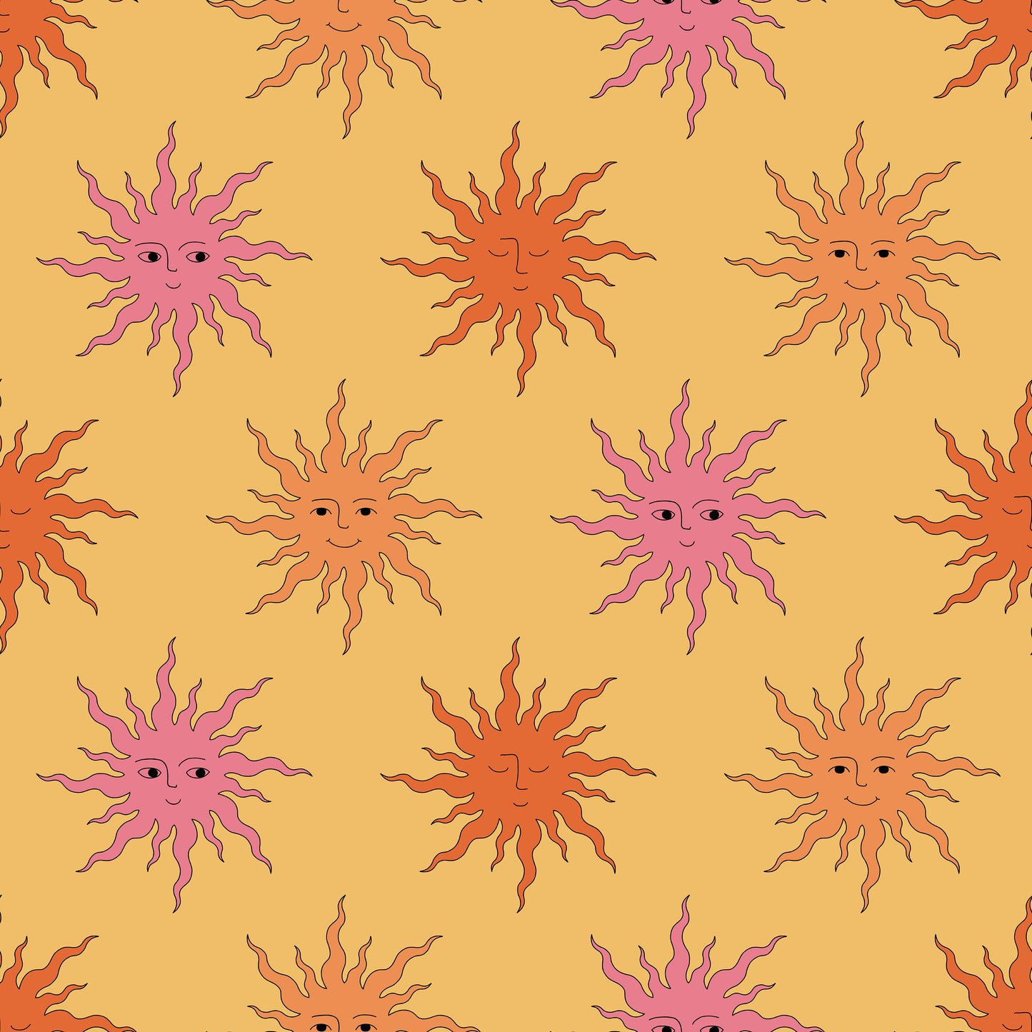 Sunburst Sunbeam Faces Self Adhesive Vinyl