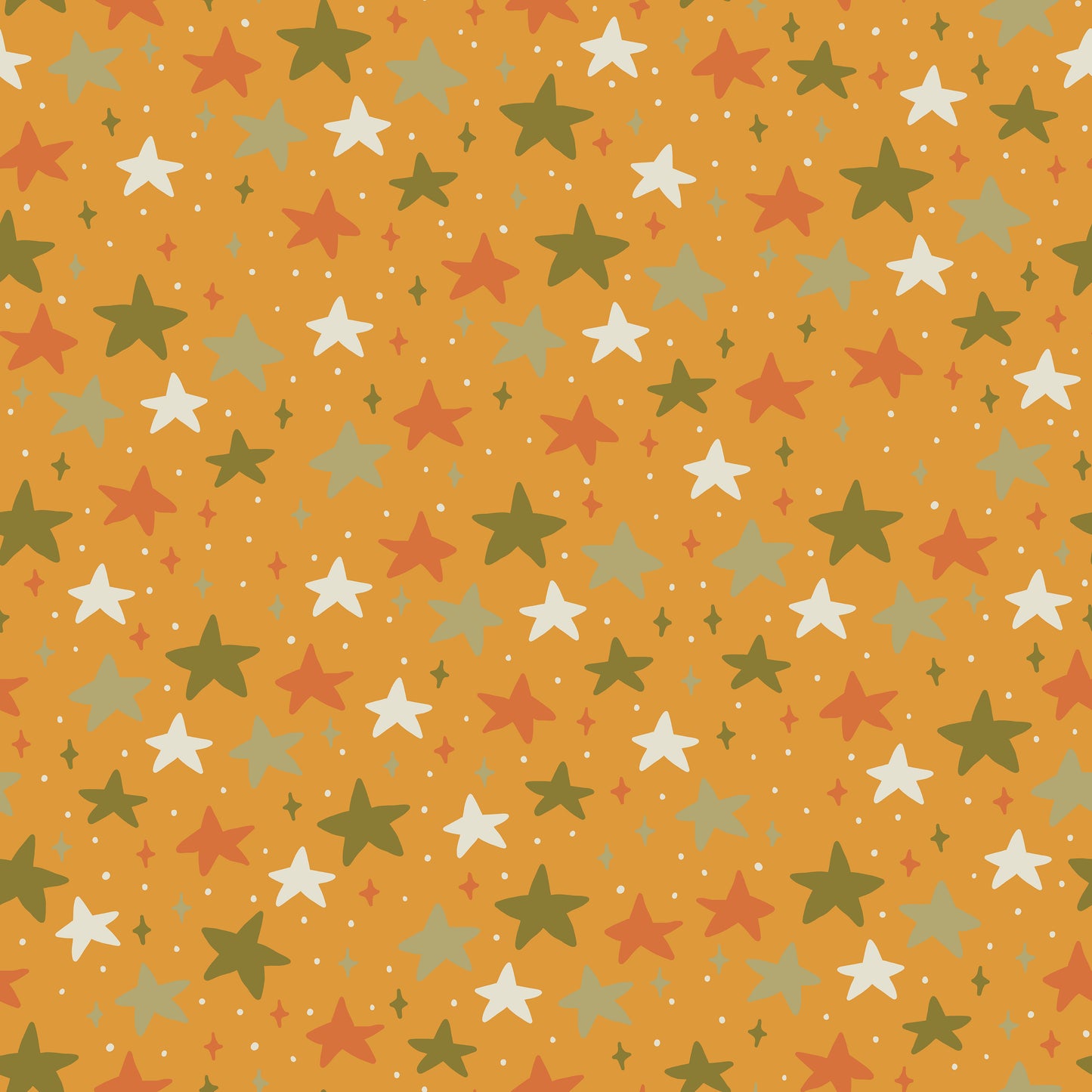 Orange Mini Star Print Self Adhesive Vinyl