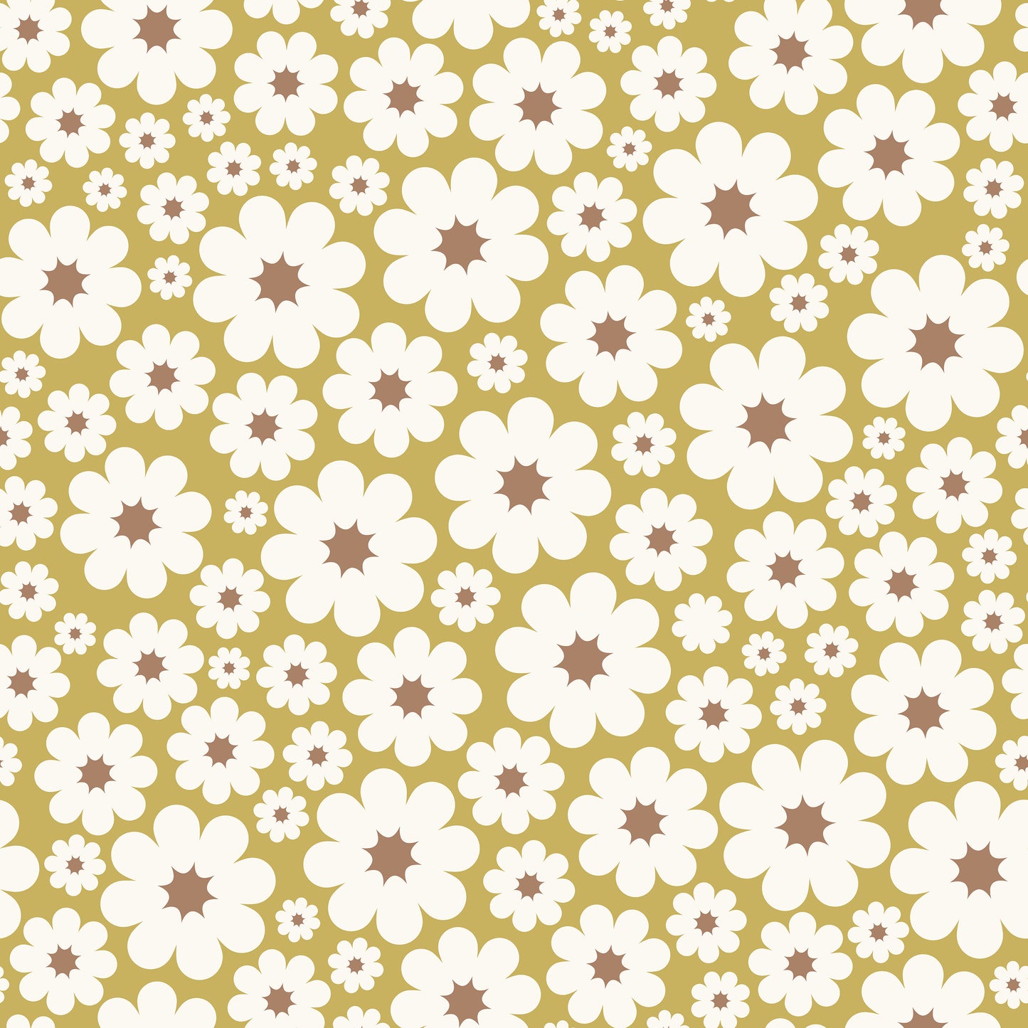 Retro Mustard Daisy Petals Vinyl Furniture Sticker