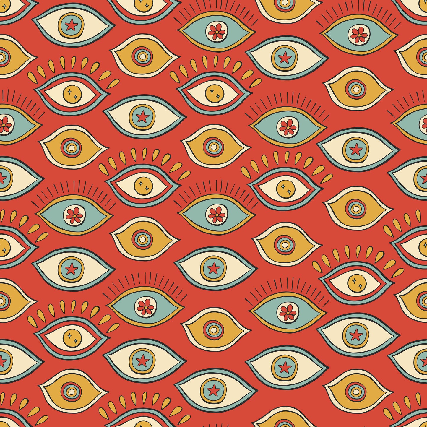 Rusty Red Evil Eye Self Adhesive Vinyl