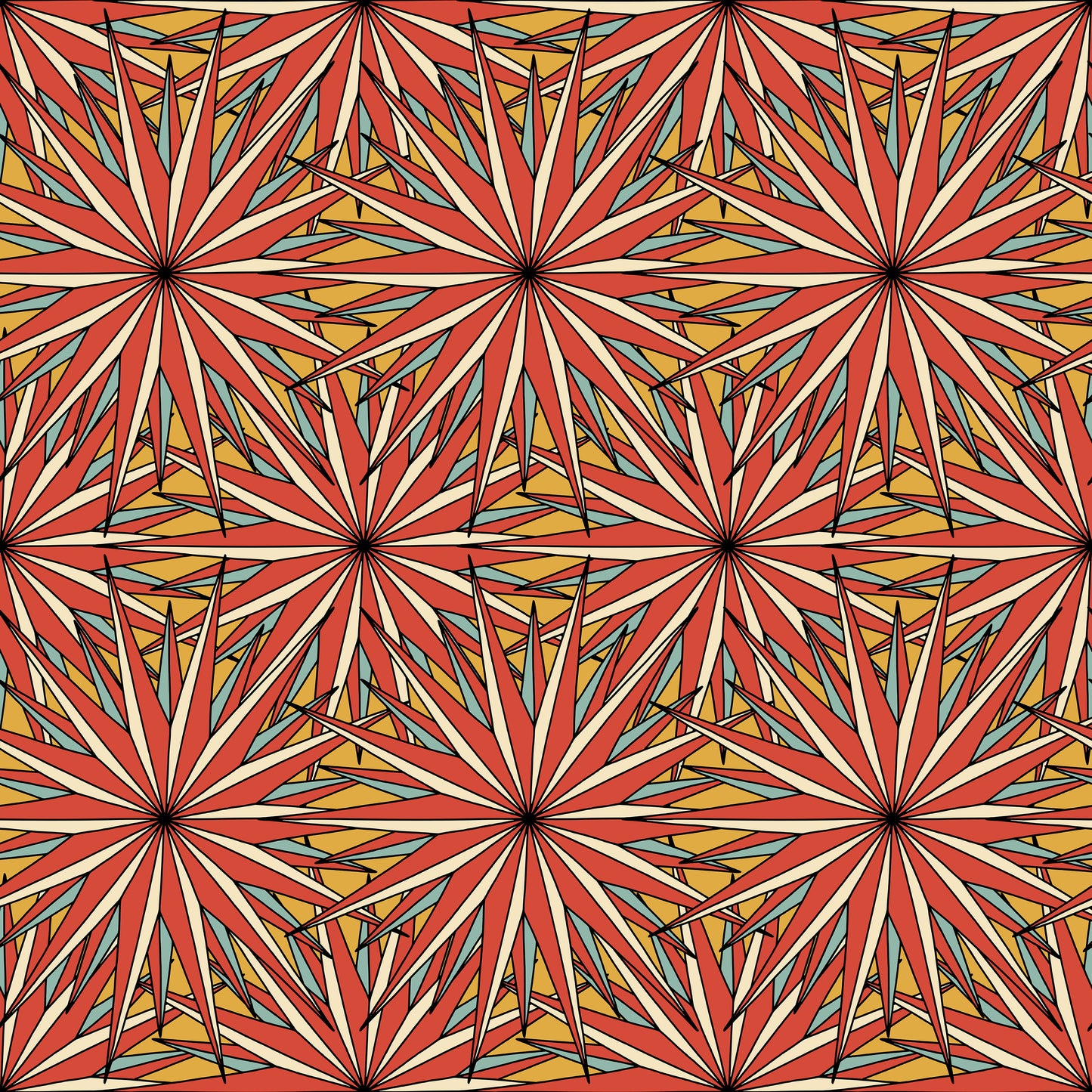 Red Starburst Firework Vinyl Furniture Sticker